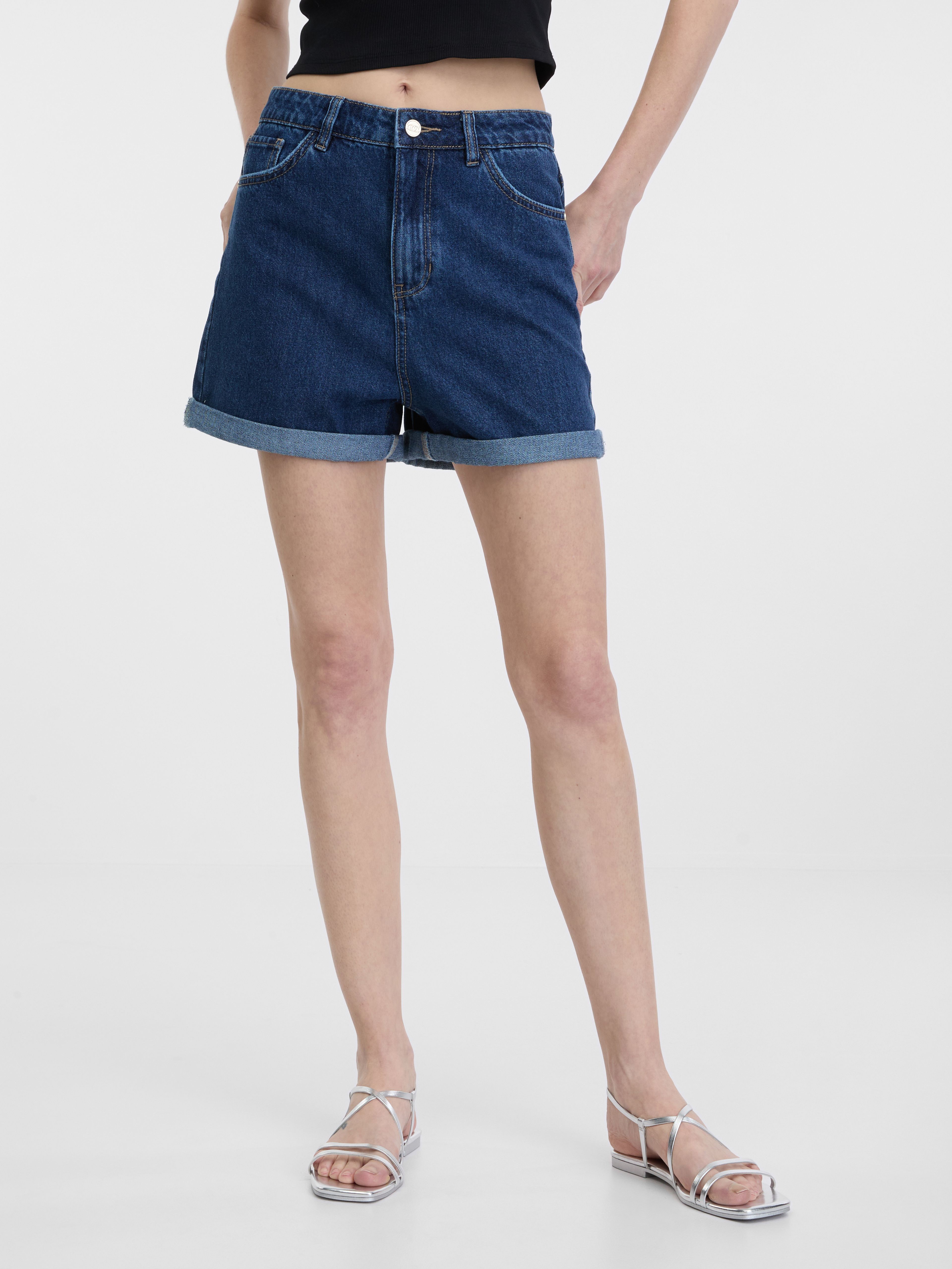 Dunkelblaue Damen Denim Shorts ORSAY