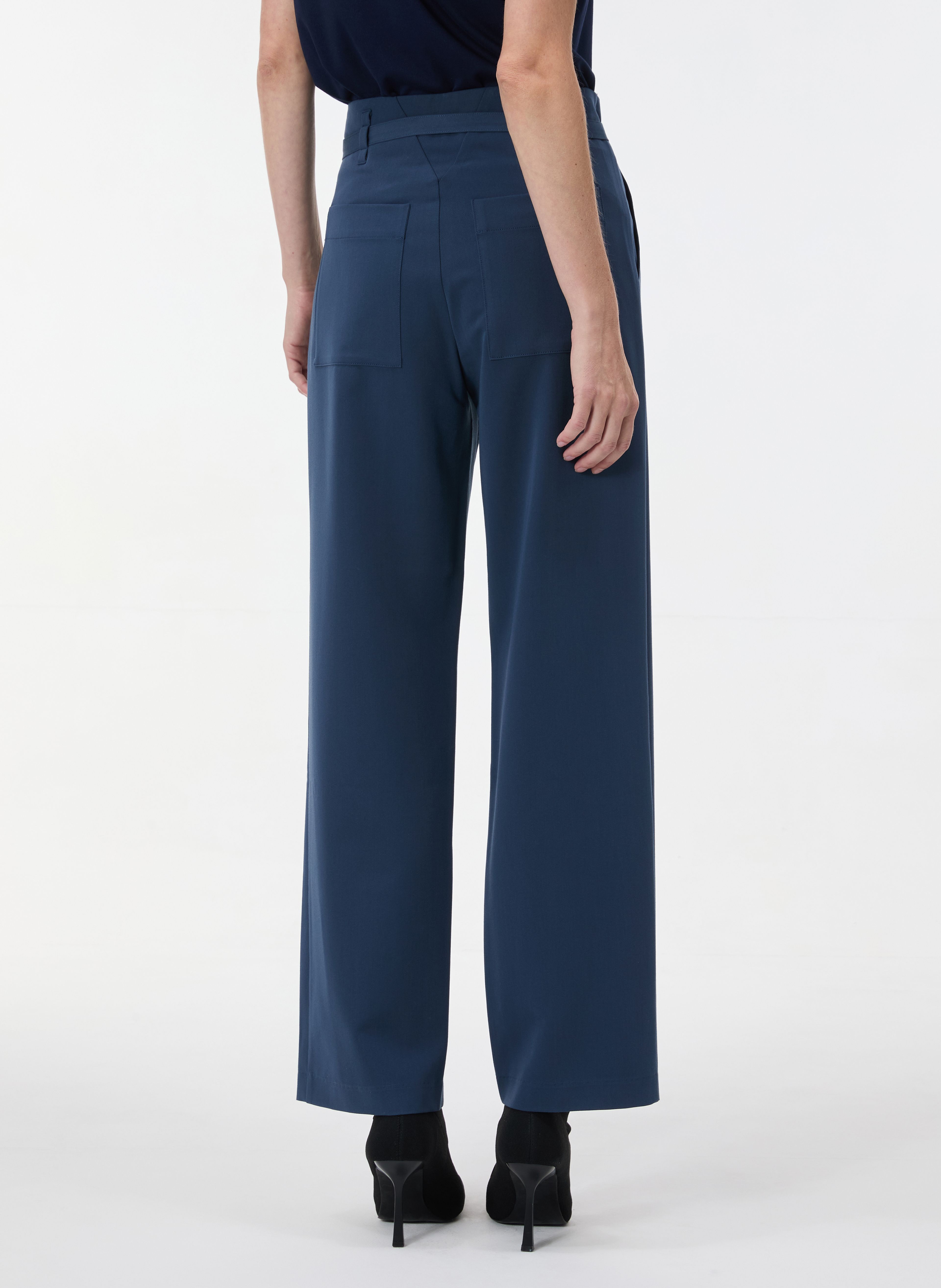 Blaue Damen-Wide-Leg-Hose mit hohem Bund ORSAY - 004