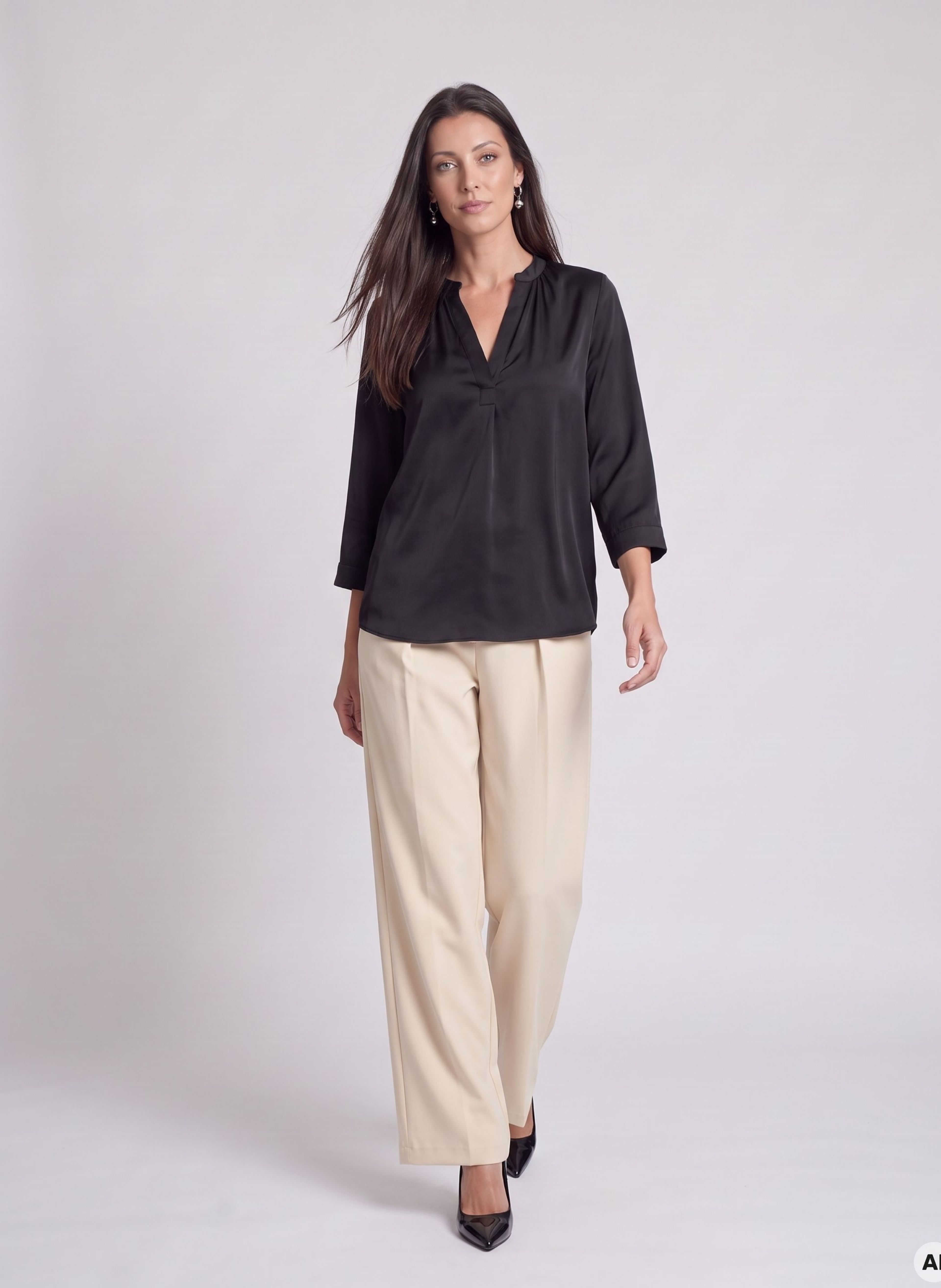 Schwarze Damen-Bluse mit 3/4-Ärmeln ORSAY - 003