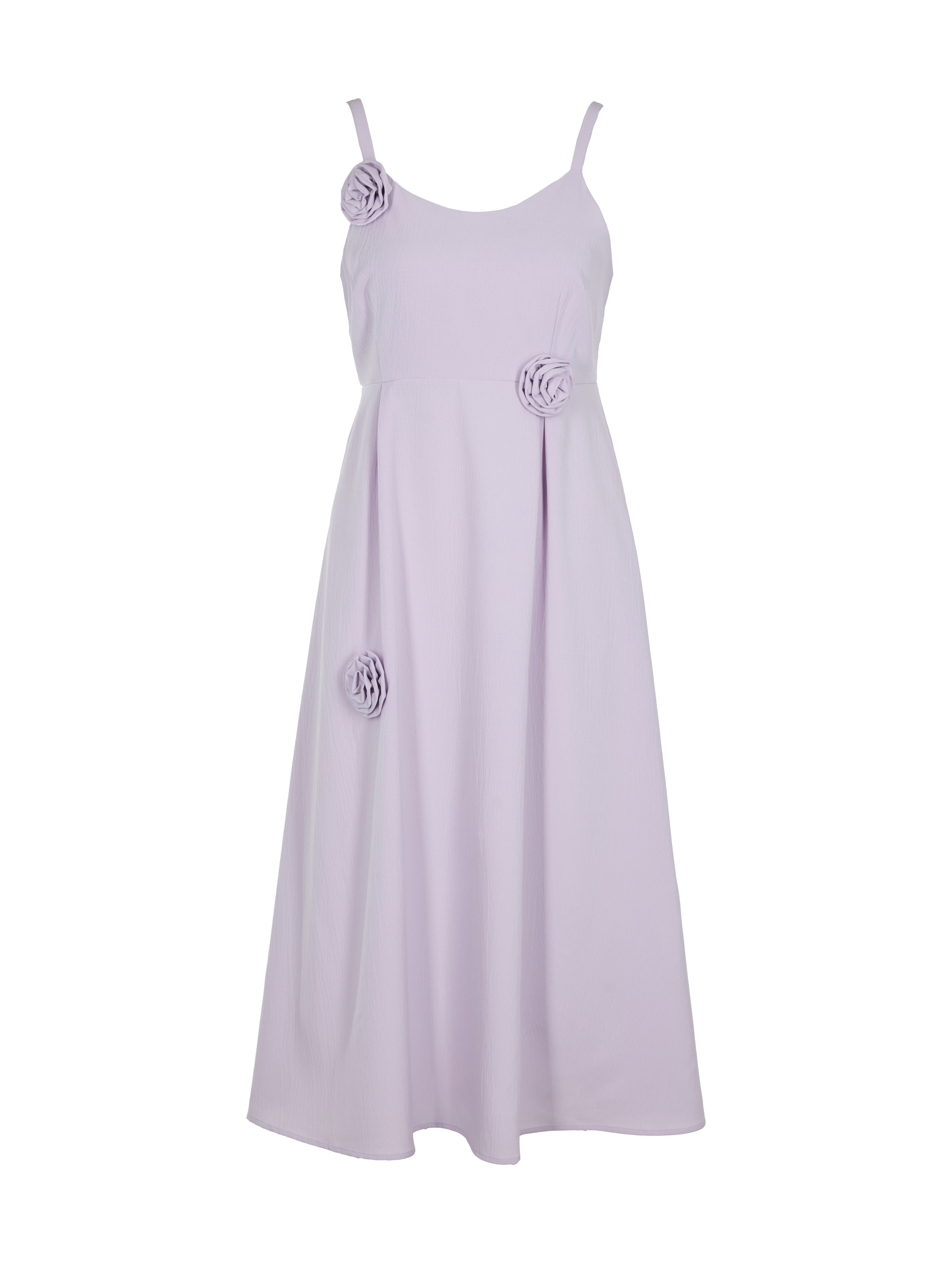 Violettes Damen-A-Linien-Midikleid mit Trägern ORSAY - 005