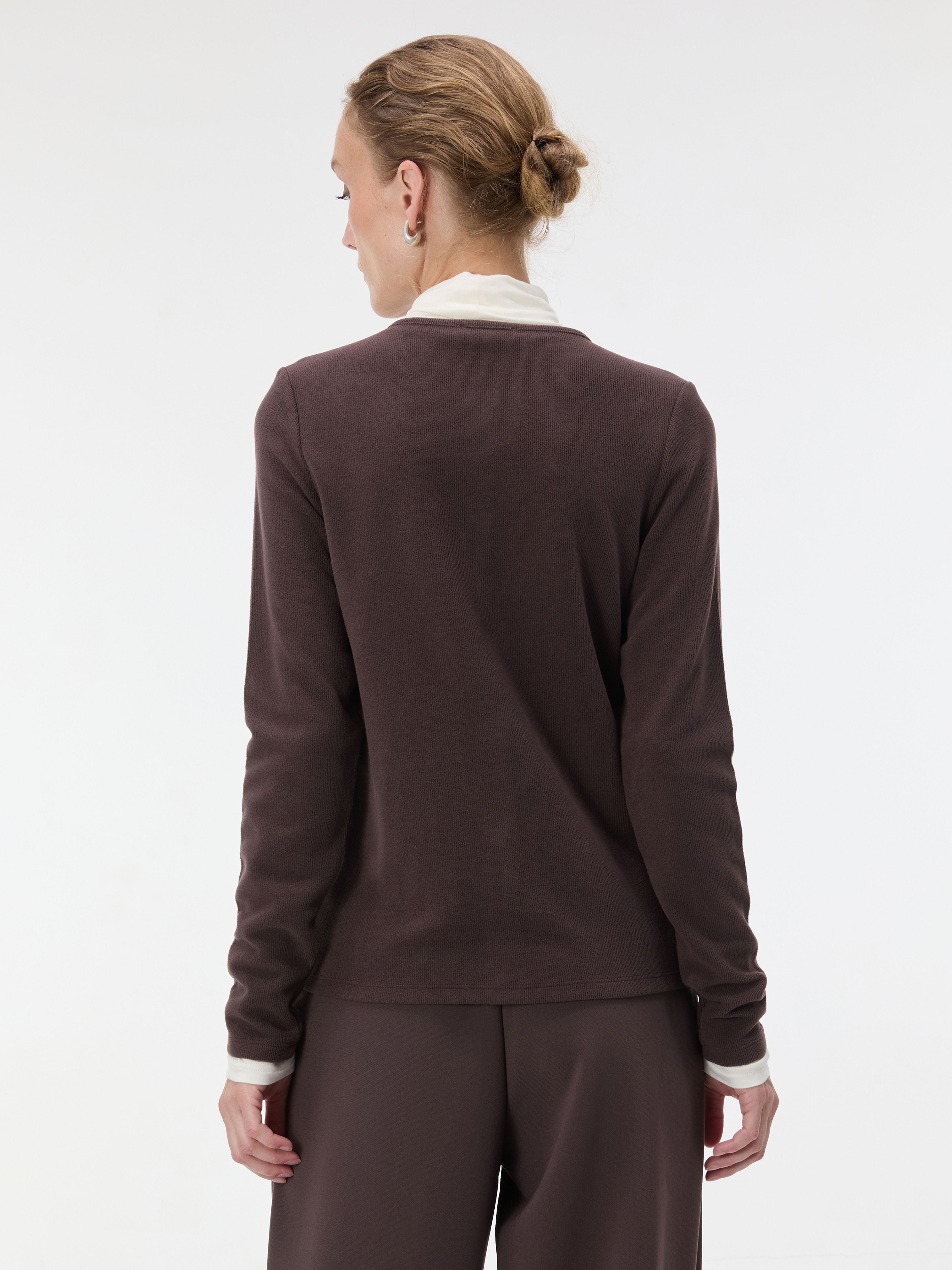Brauner Damen-Cardigan mit langen Ärmeln ORSAY - 004