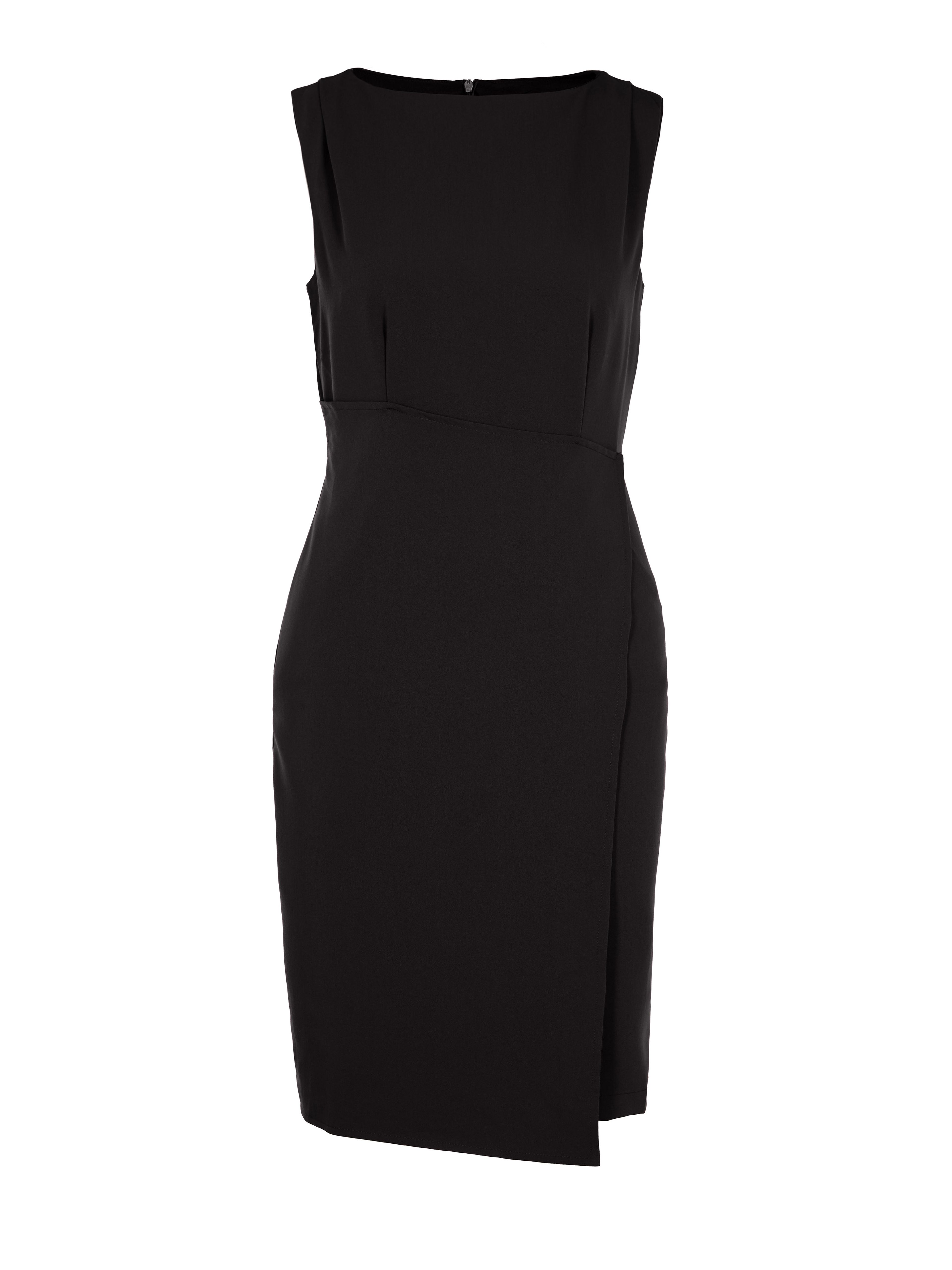 Schwarzes ärmelloses Damen-Wickelkleid ORSAY - 005