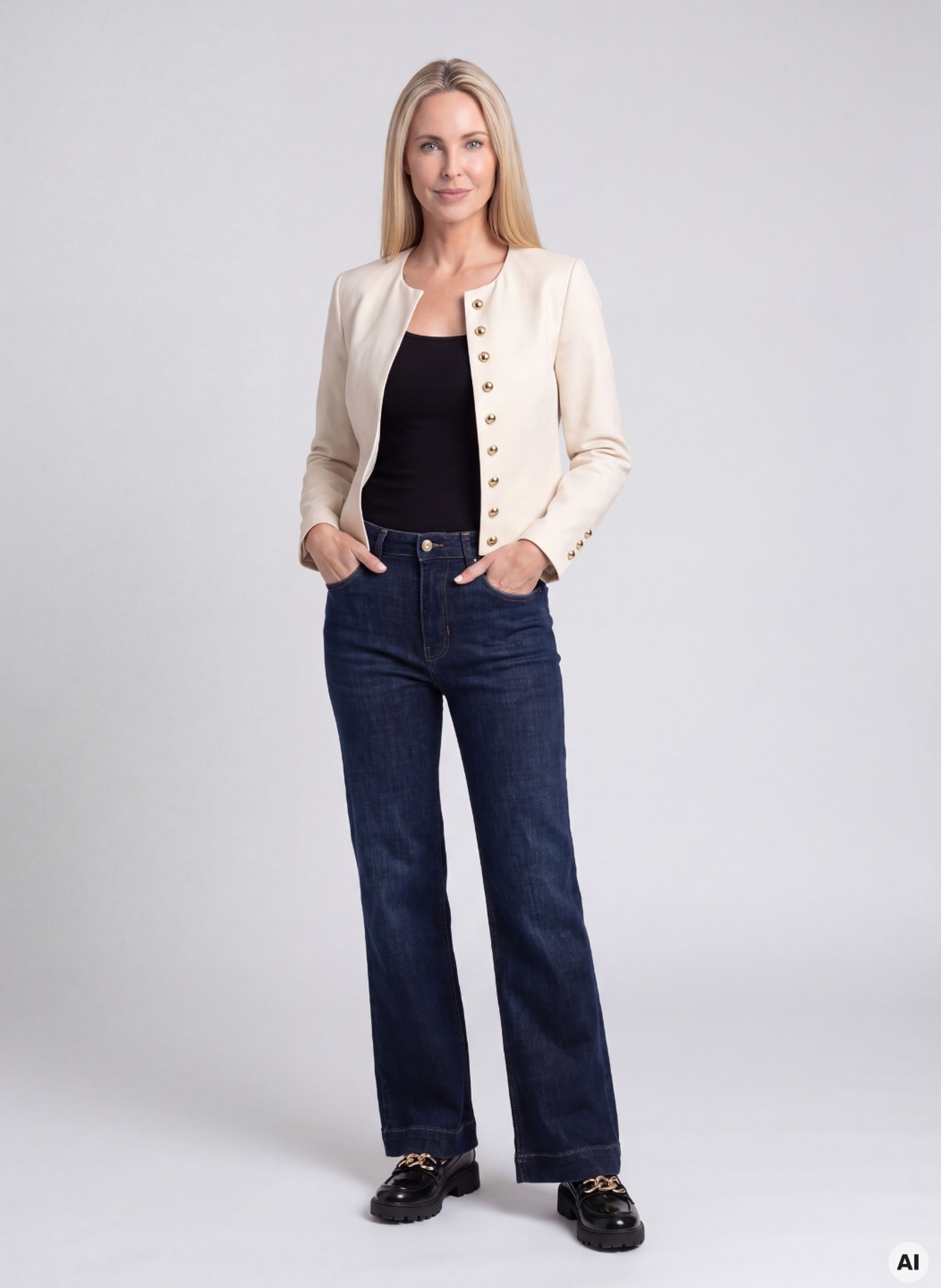 Cremefarbener Damen-Blazer ORSAY - 005