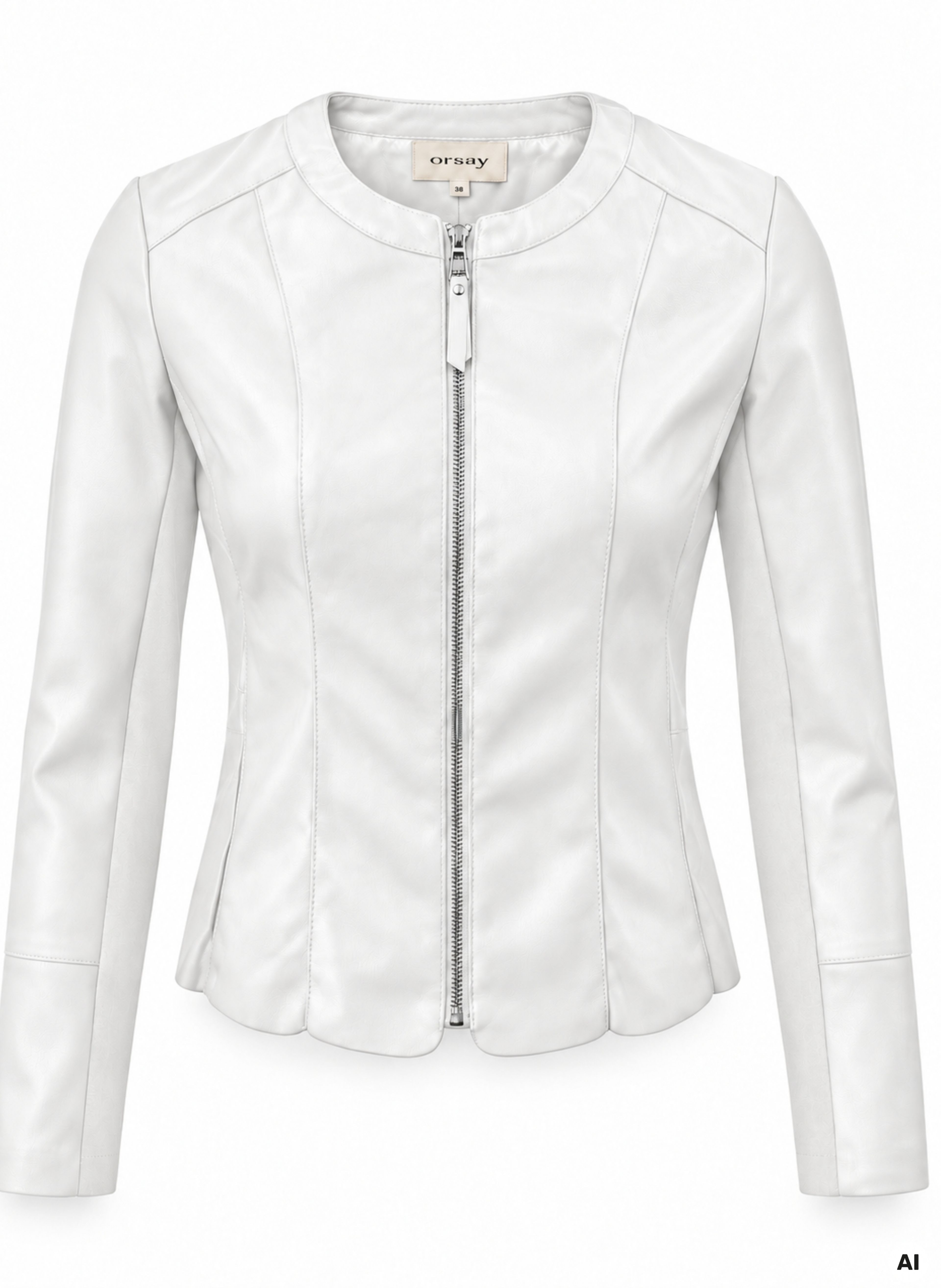 Weiße Damen-Kunstlederjacke ORSAY - 005