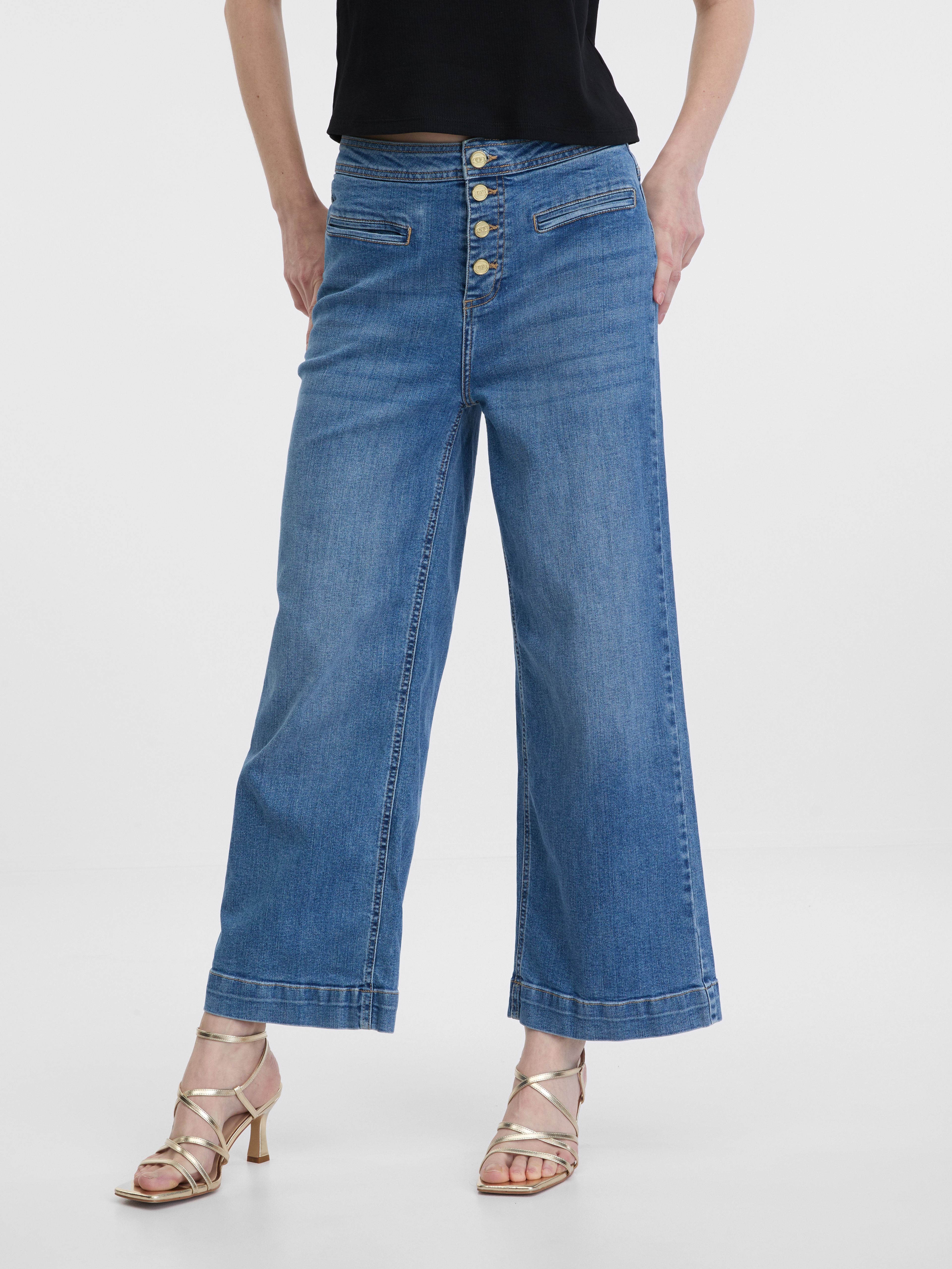 Blaue weite Damenjeans ORSAY