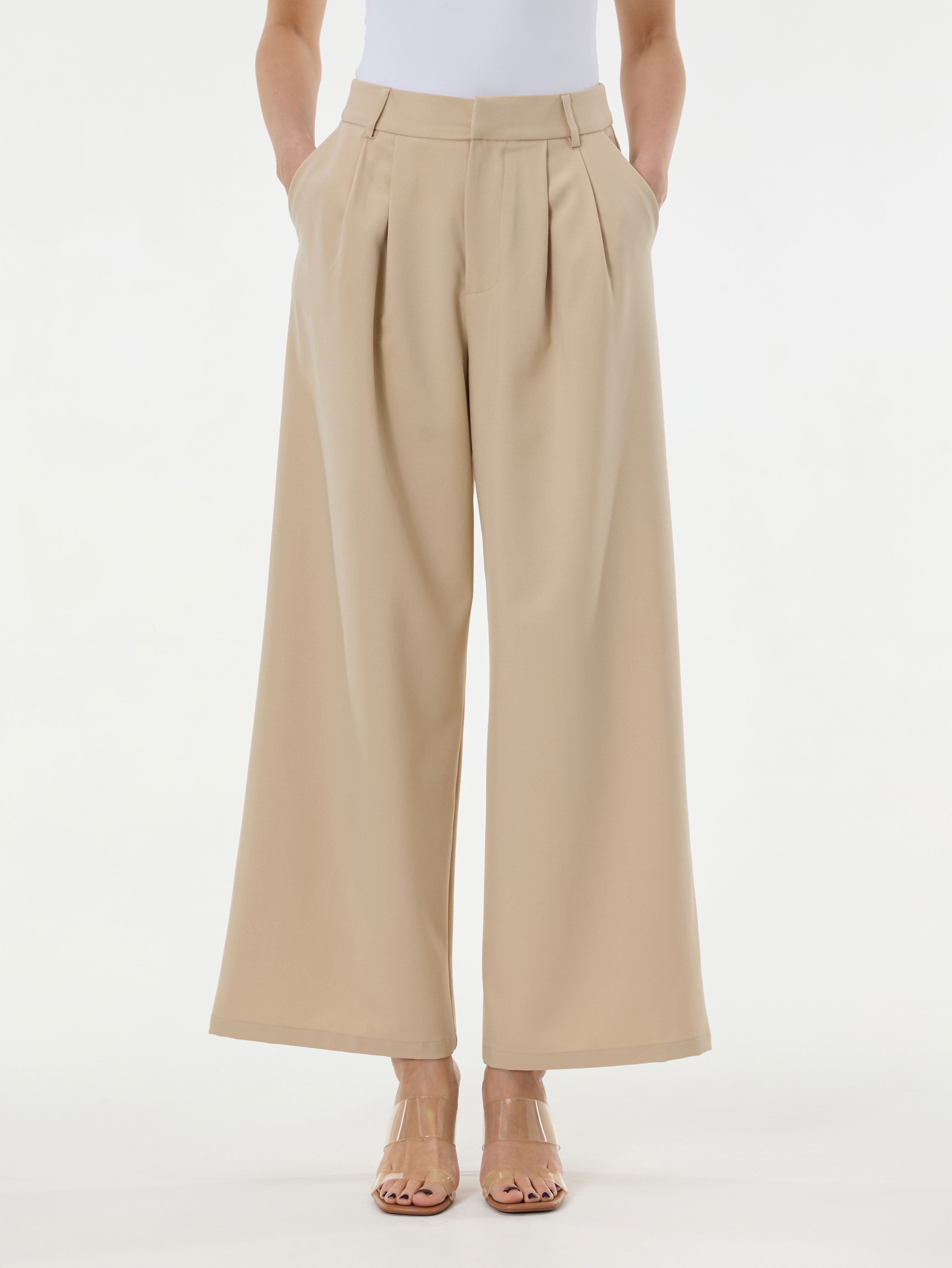 Béžové dámské široké kalhoty ORSAY