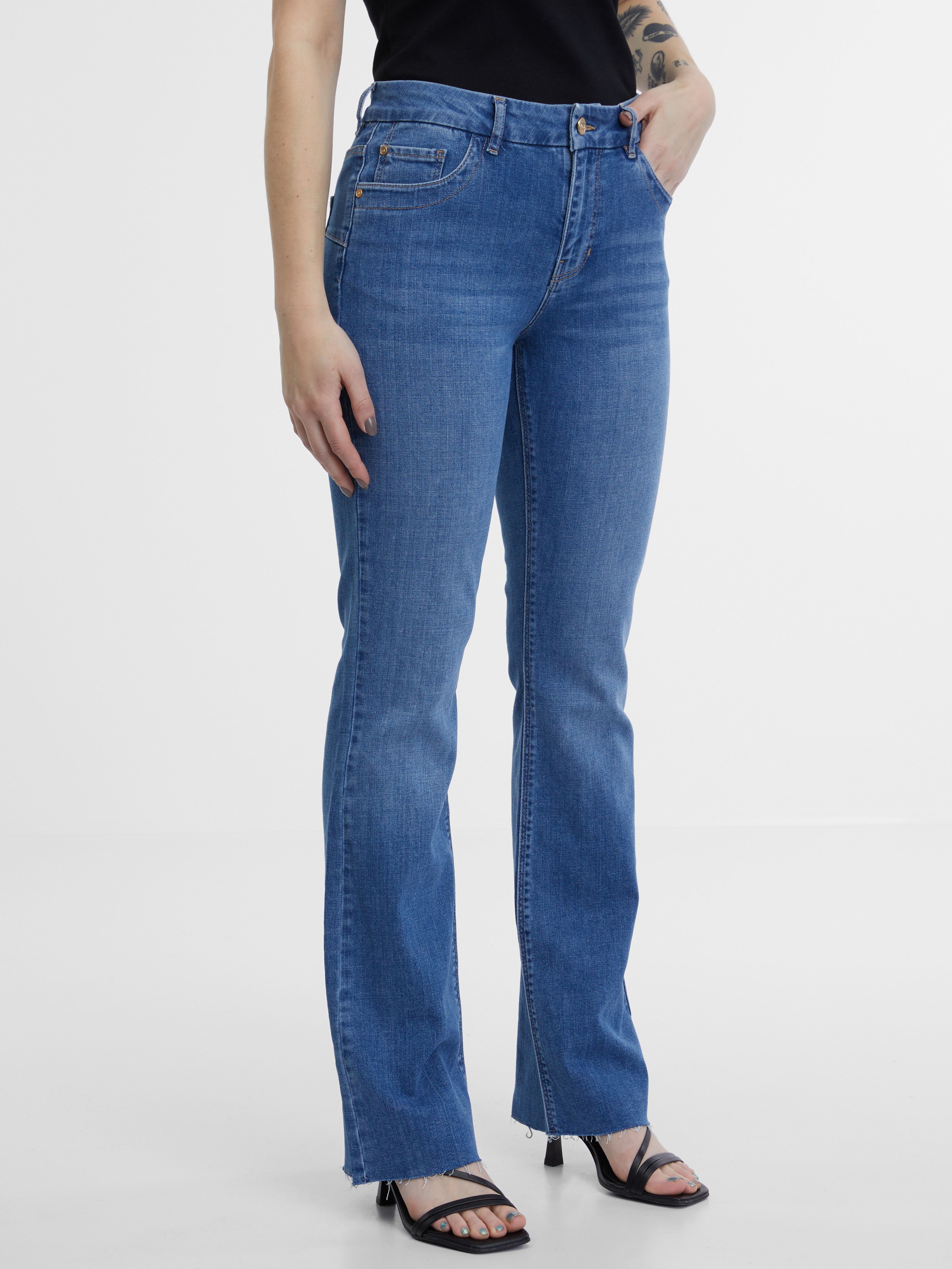 Blaue Bootcut-Jeans Damen ORSAY