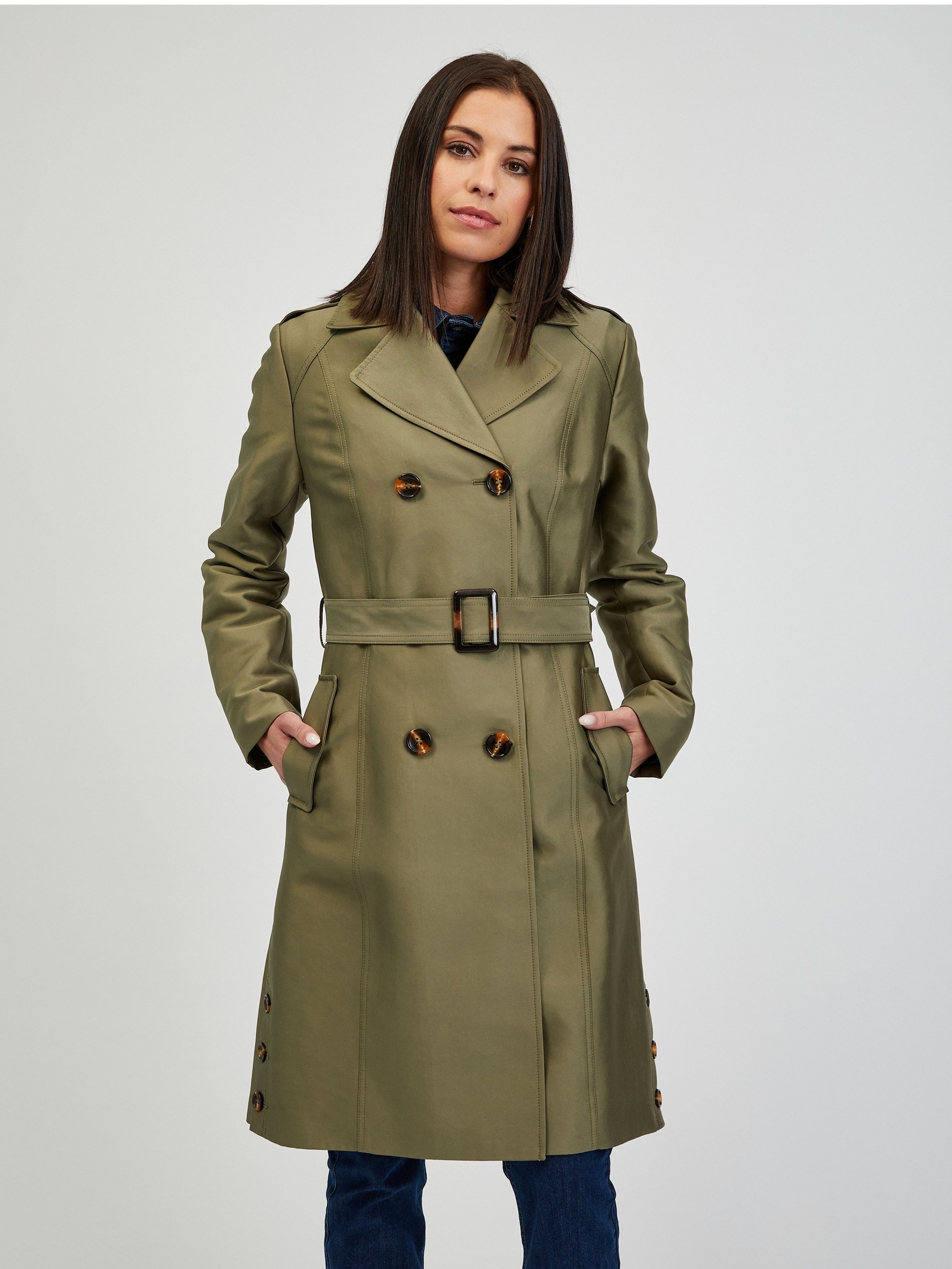 Khakifarbener Damen-Trenchcoat ORSAY