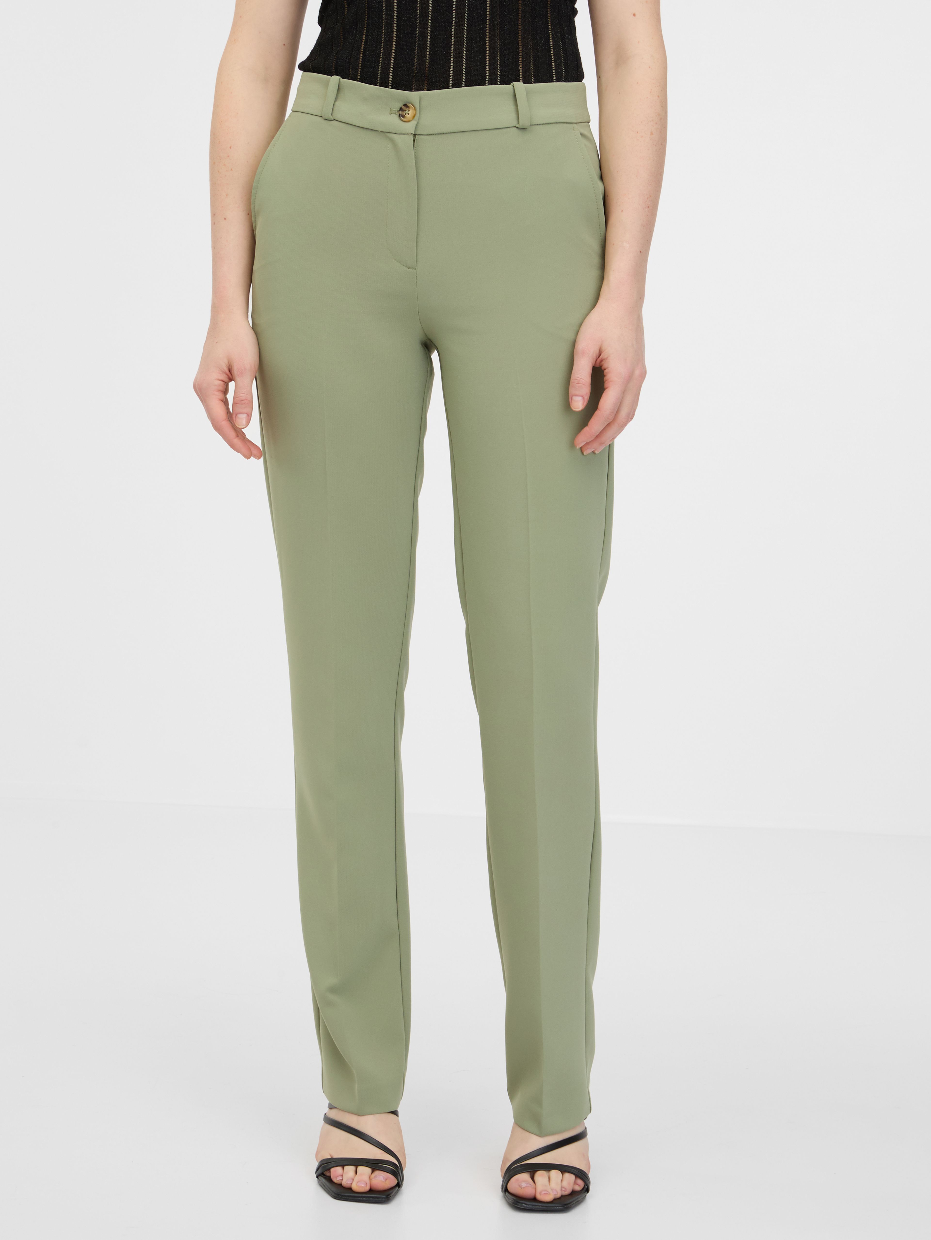 Khakifarbene Damen-Straight-Hose ORSAY