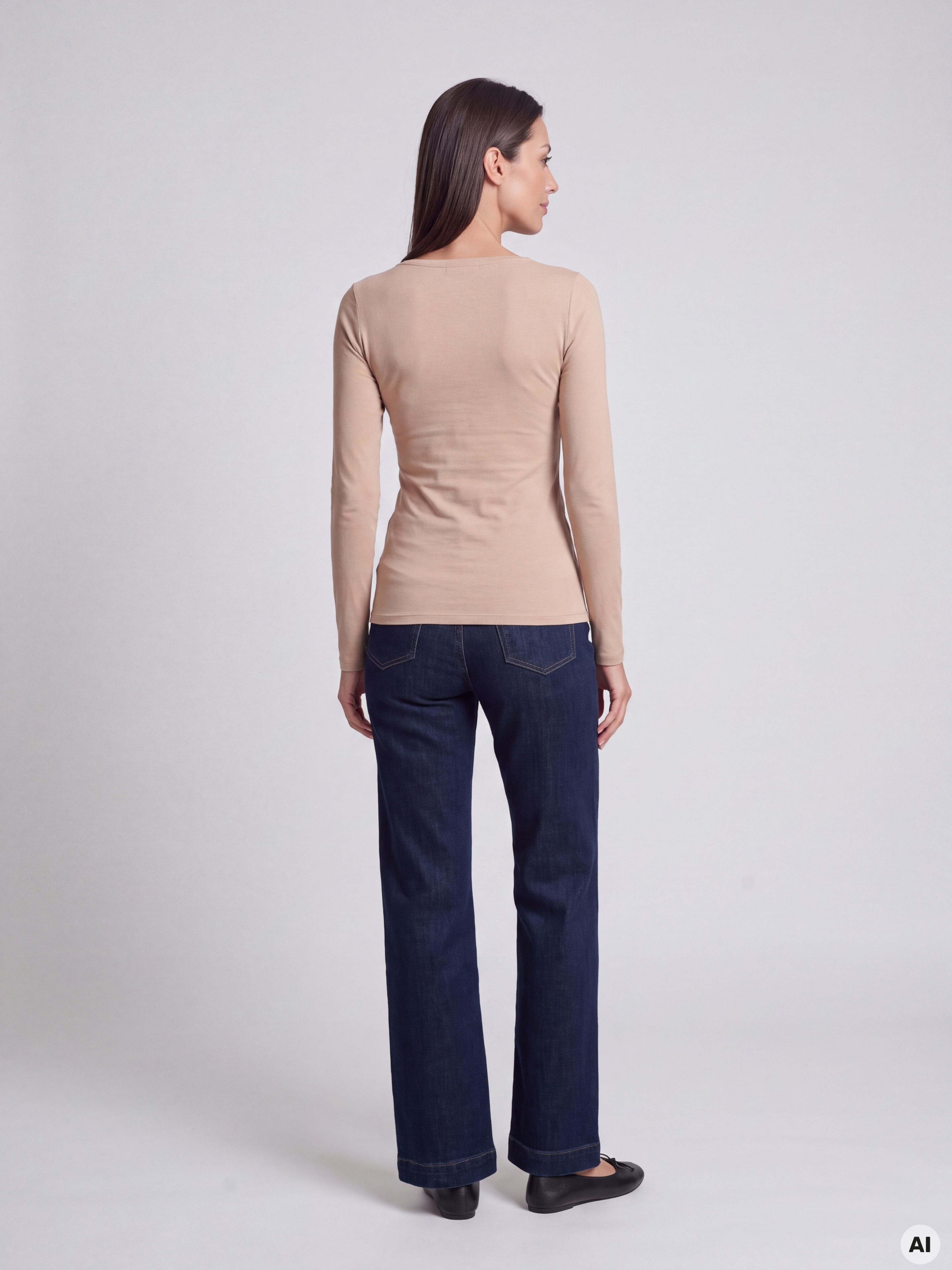 Beiges Damen-Langarmshirt ORSAY - 002