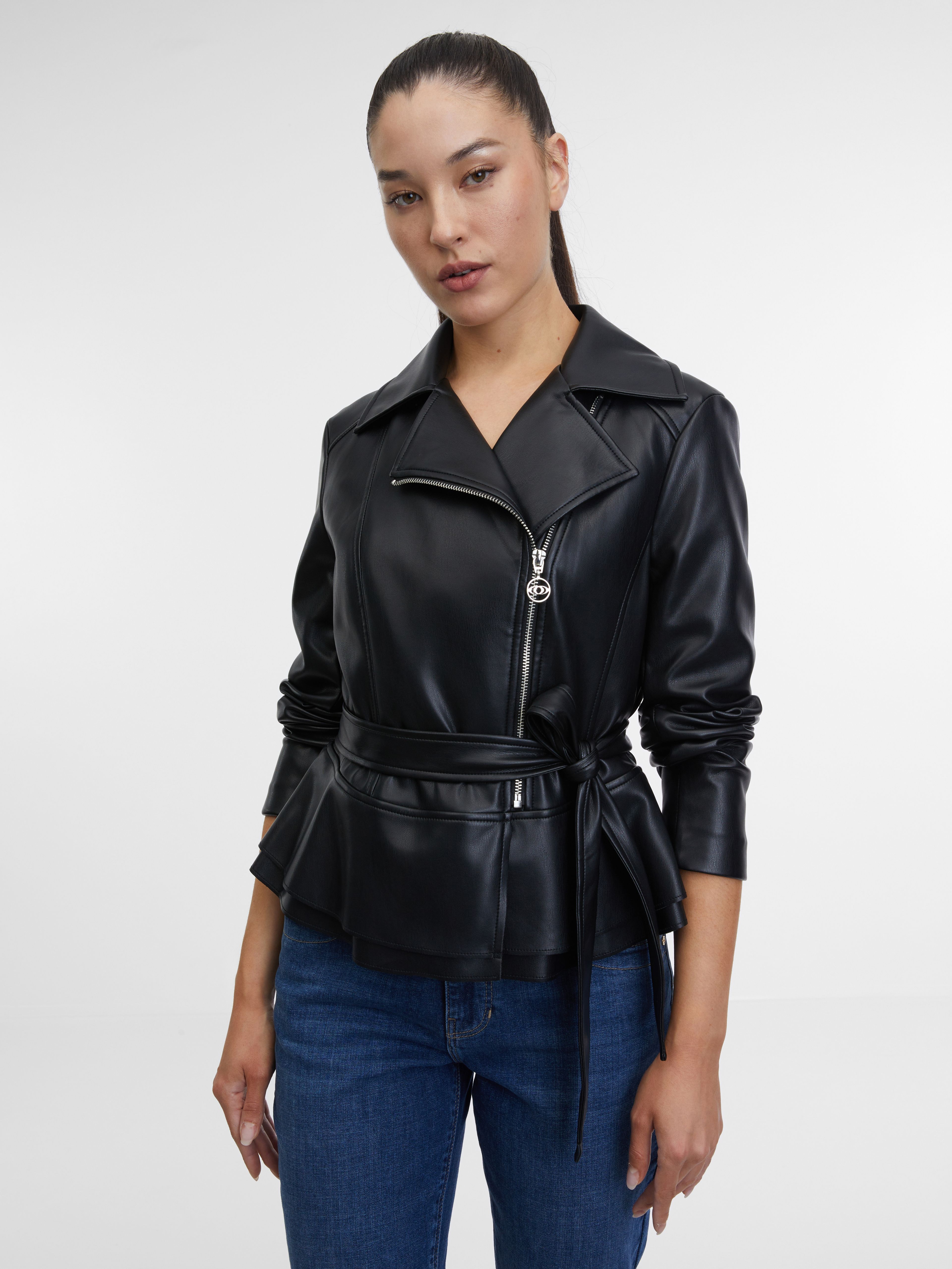 Schwarze Damen Lederjacke ORSAY