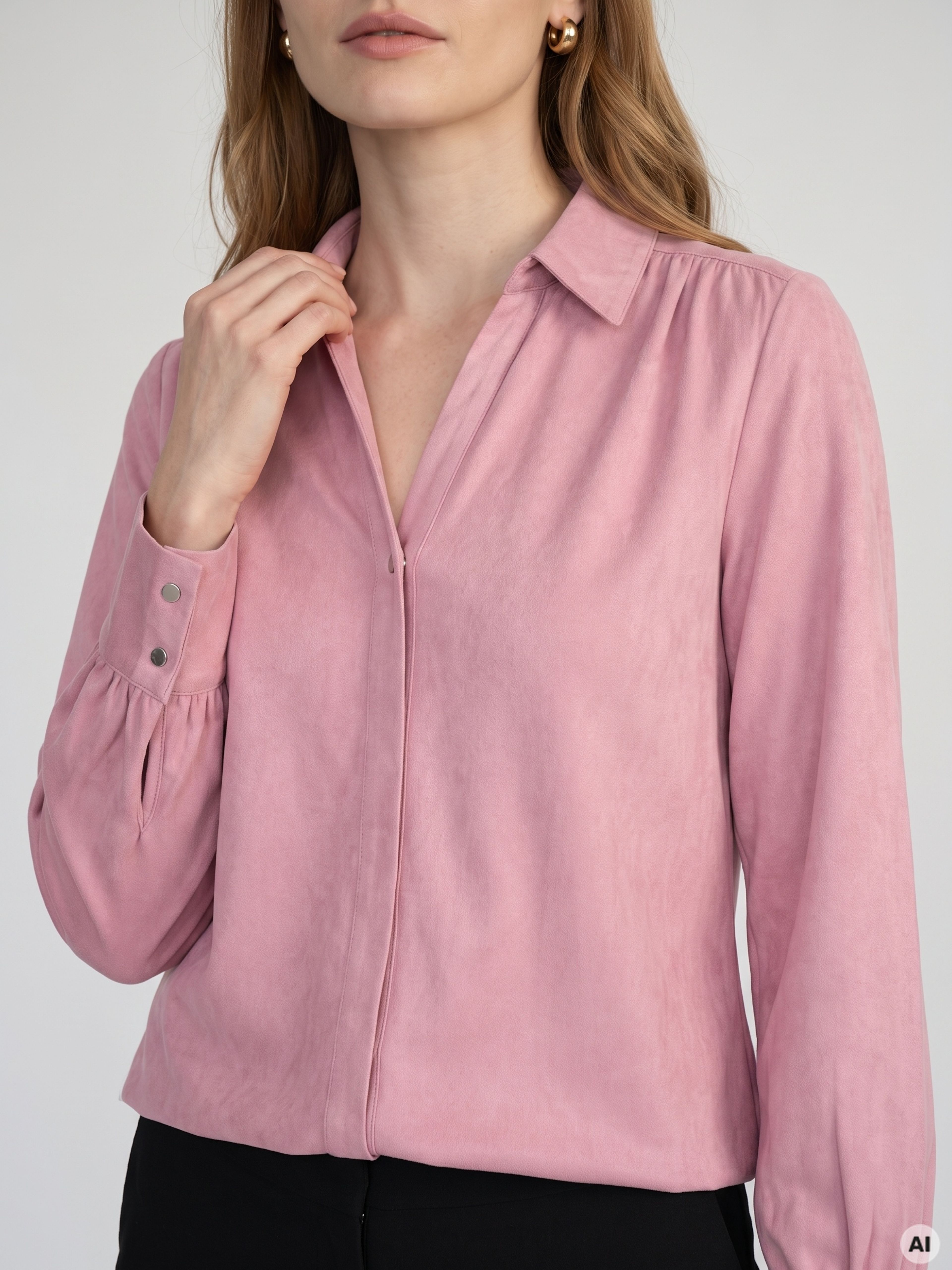 Rožnata ženska bluza z dolgimi rokavi ORSAY - 004