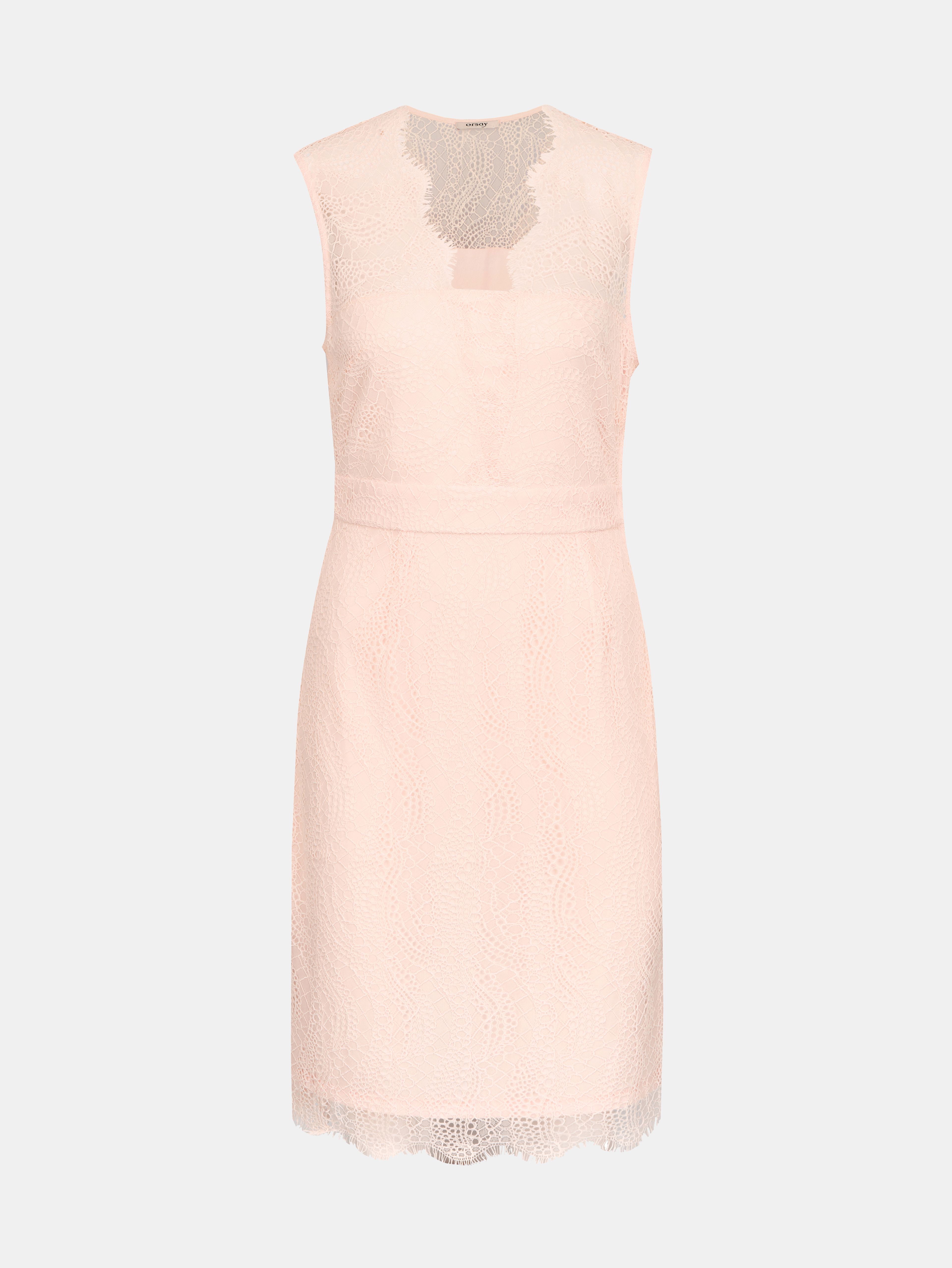 Jasnoróżowa damska sukienka koronkowa ORSAY