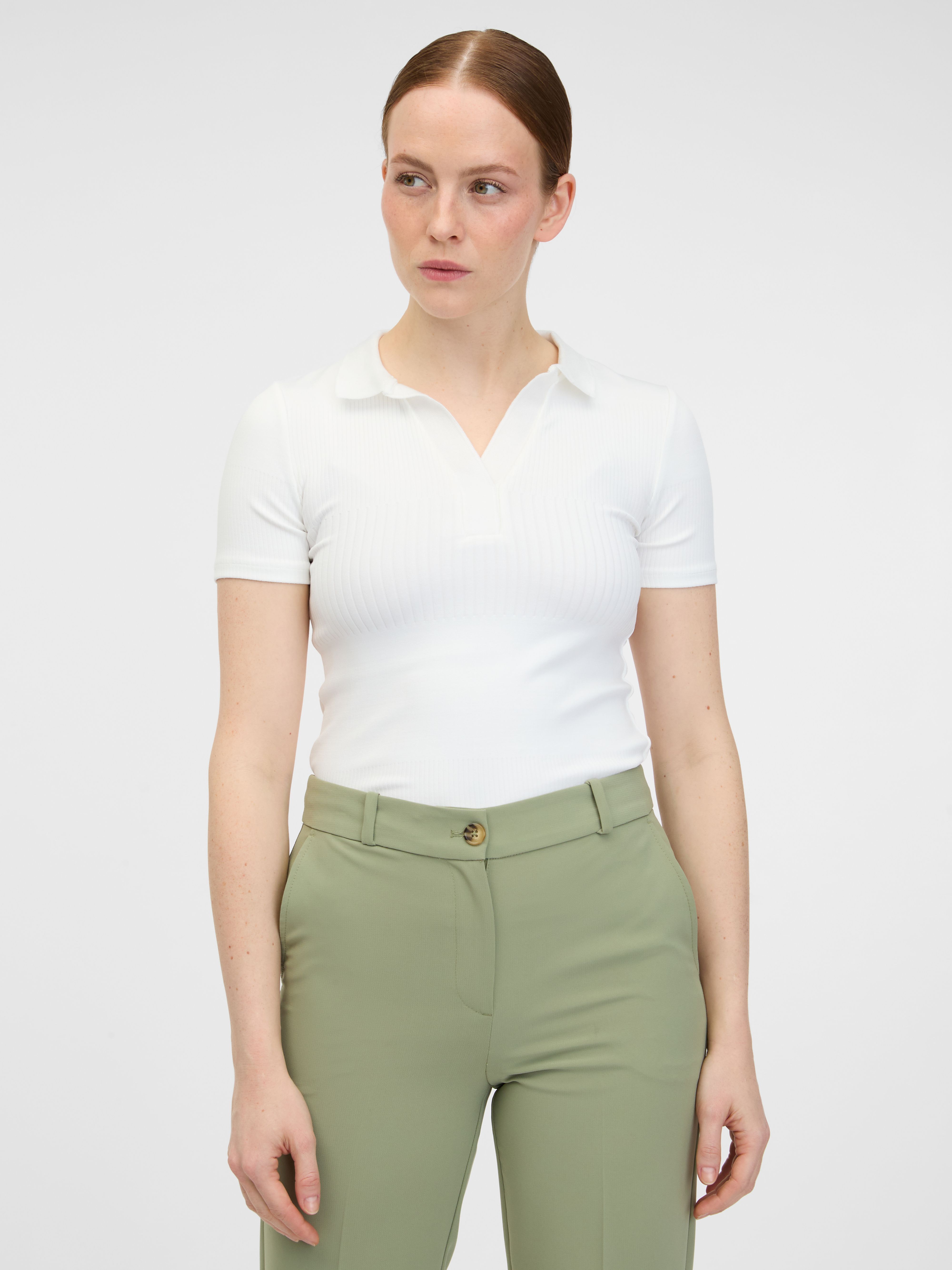 Bílé dámské úpletové polo tričko ORSAY | Orsay.cz - Oficiální e-shop značky ORSAY pro Českou republiku