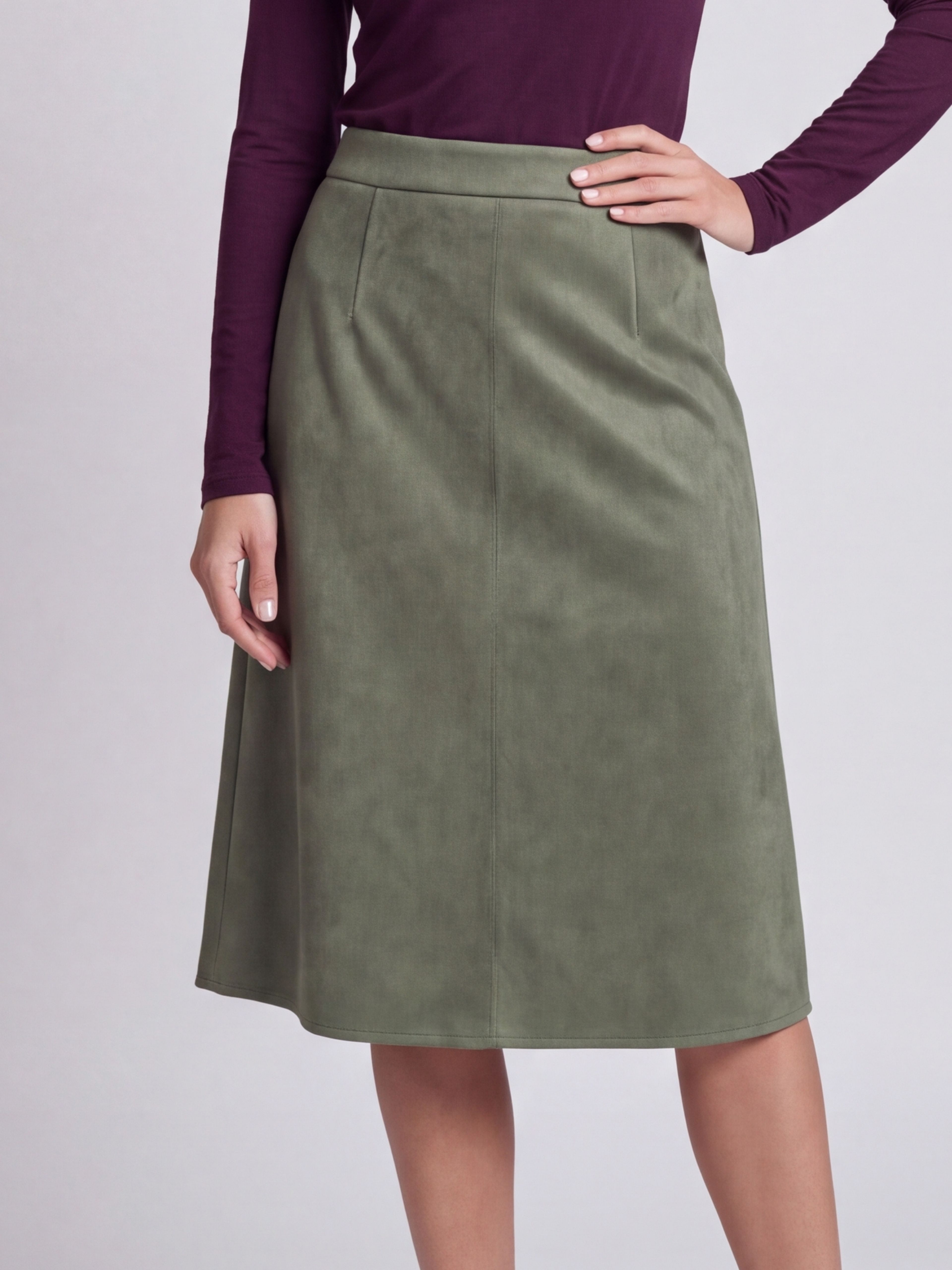 Damska spódnica midi khaki o kroju litery A ORSAY - 003