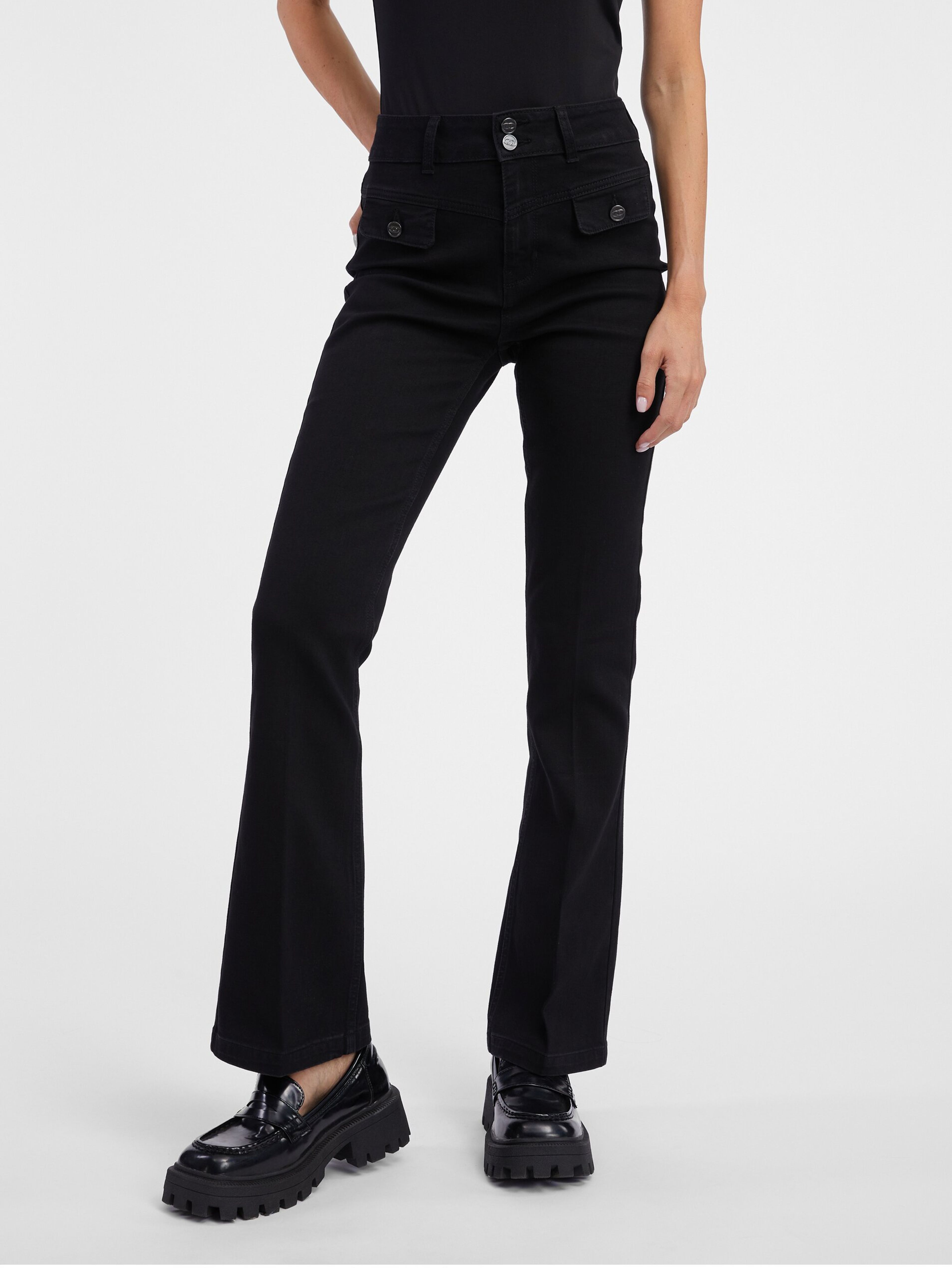 Schwarze Damen-Bootcut-Jeans ORSAY