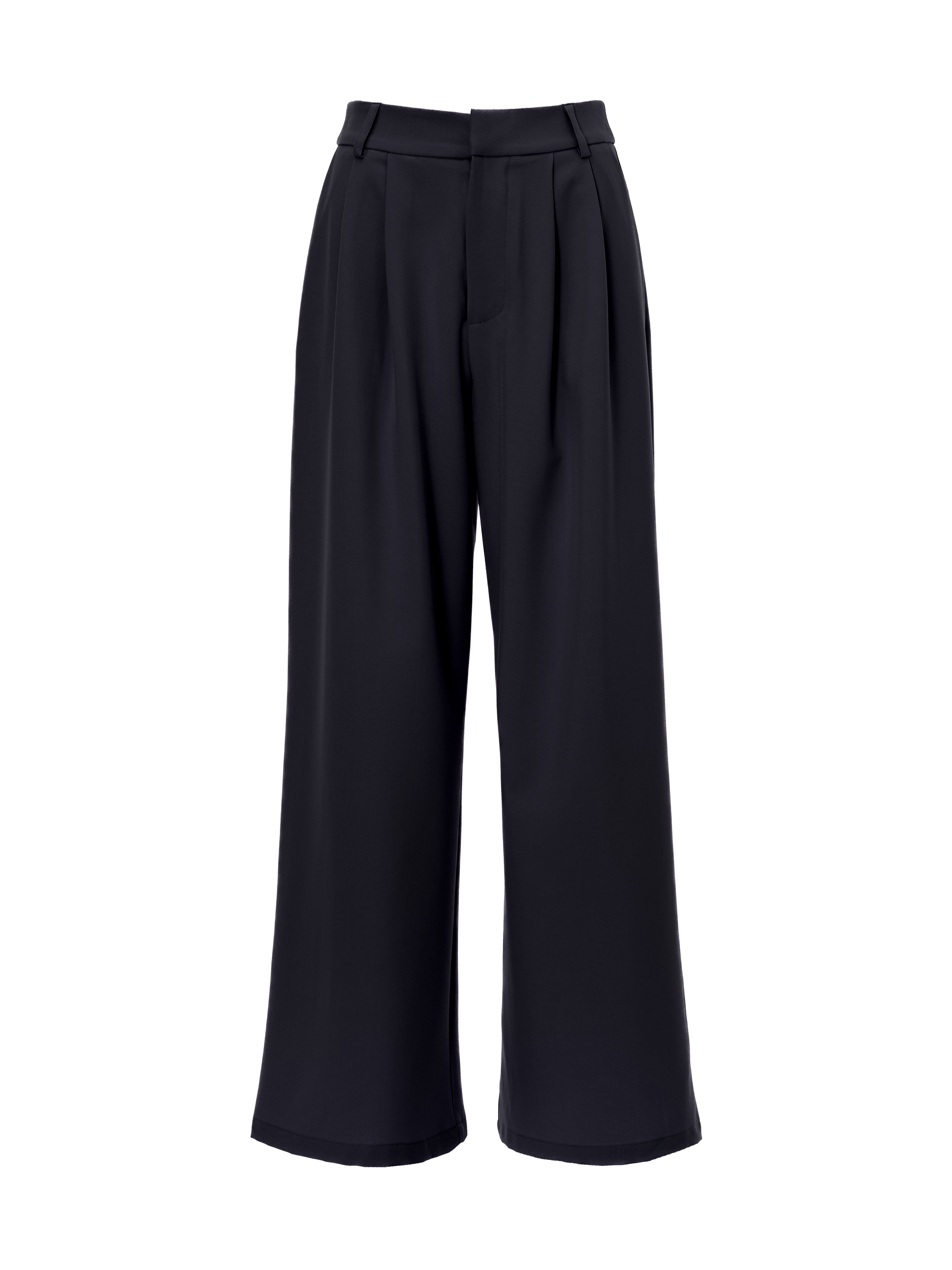 Pantaloni largi negri pentru femei ORSAY - 006