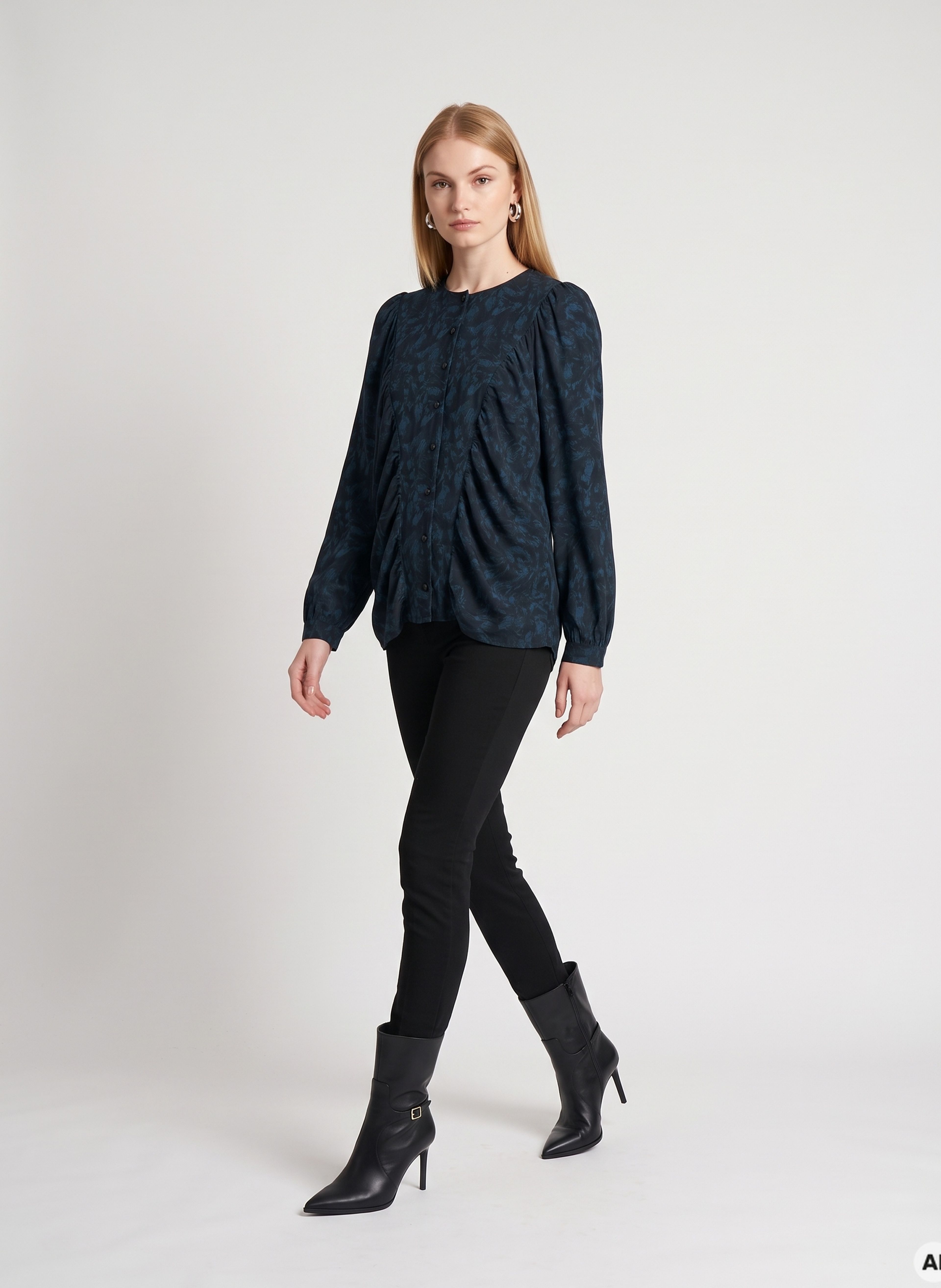 Modra ženska bluza z dolgimi rokavi ORSAY - 004