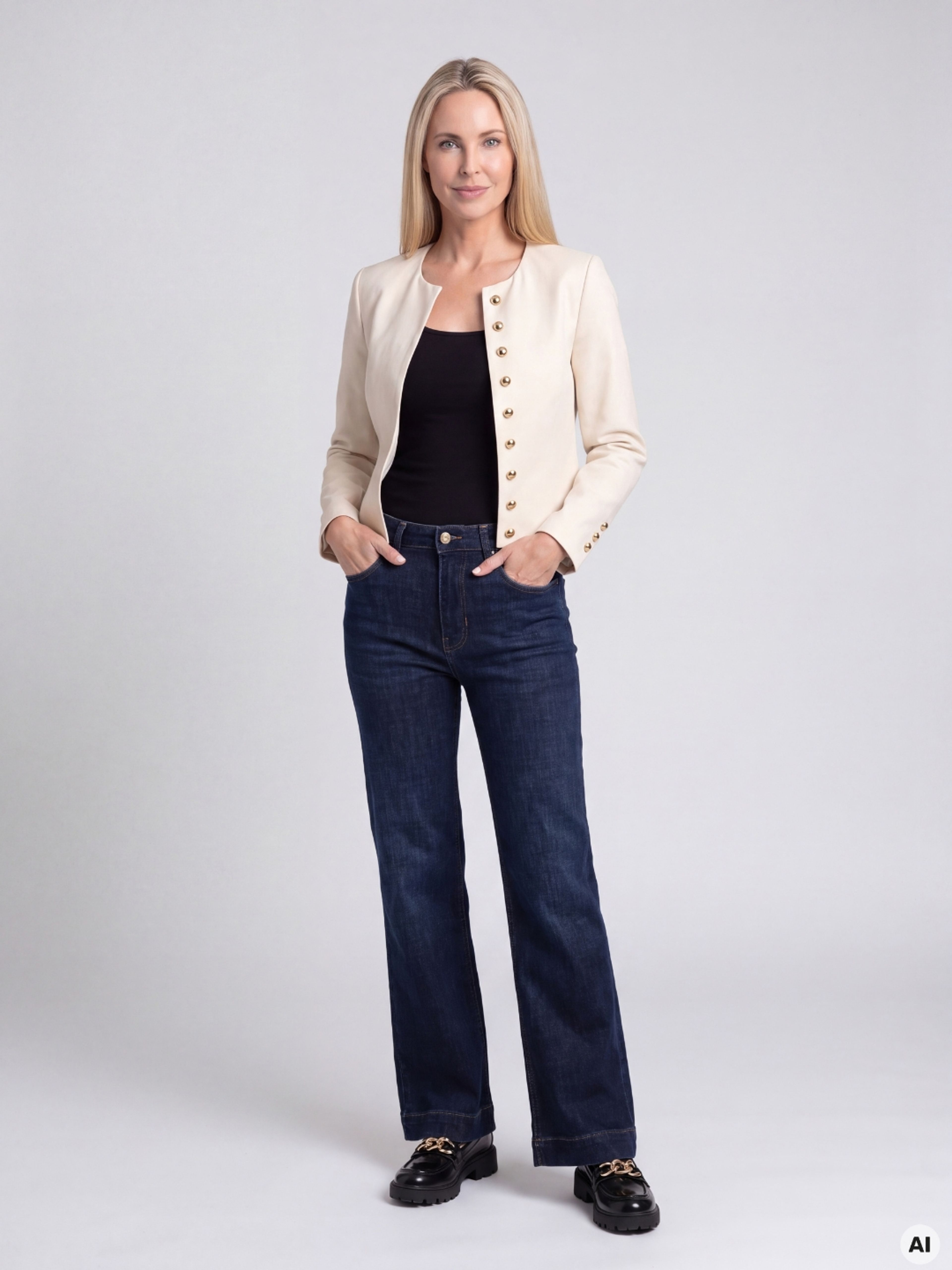 Cremefarbener Damen-Blazer ORSAY - 005