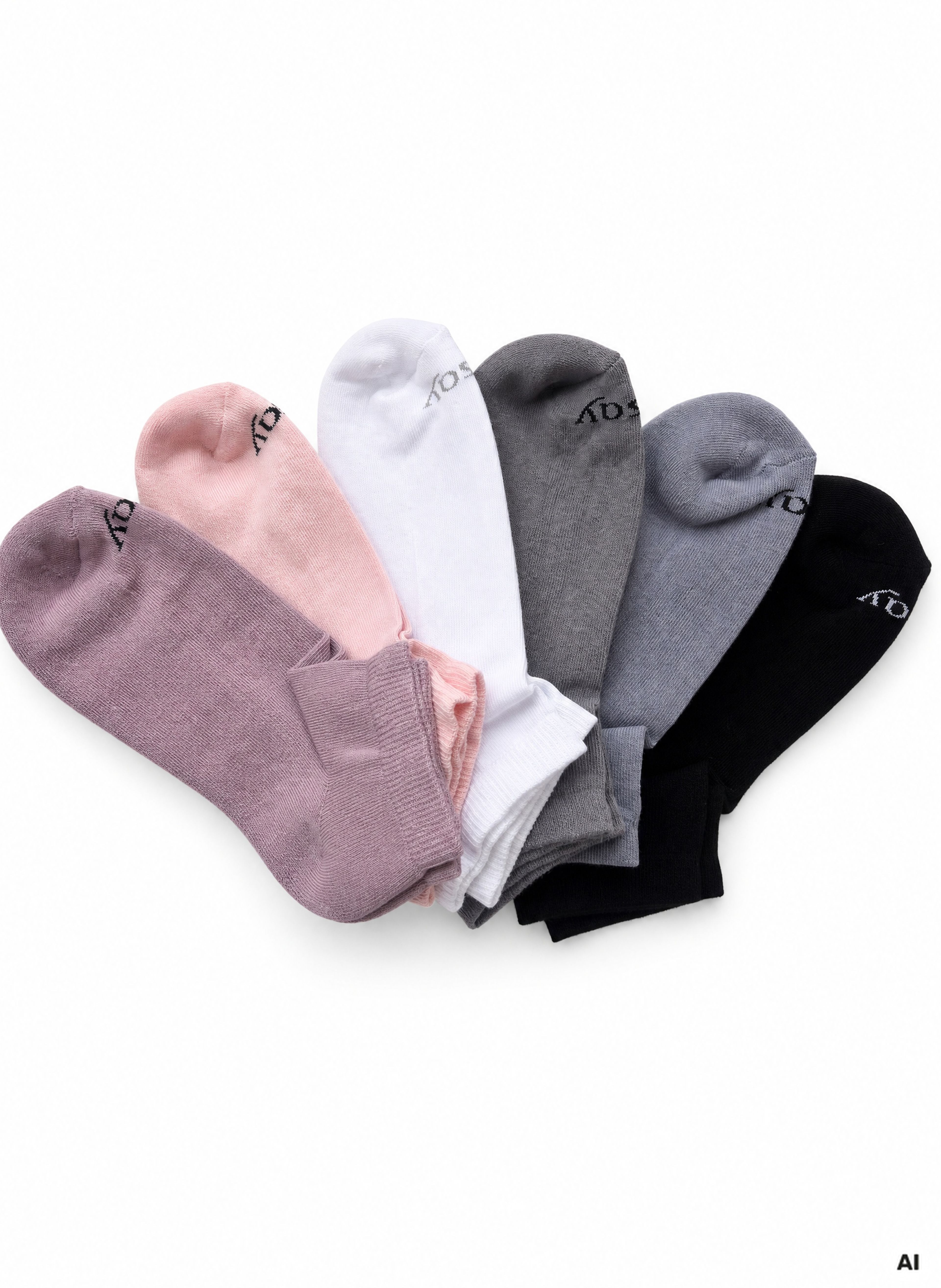 Mehrfarbige Damen-Knöchelsocken 6er-Pack ORSAY - 002