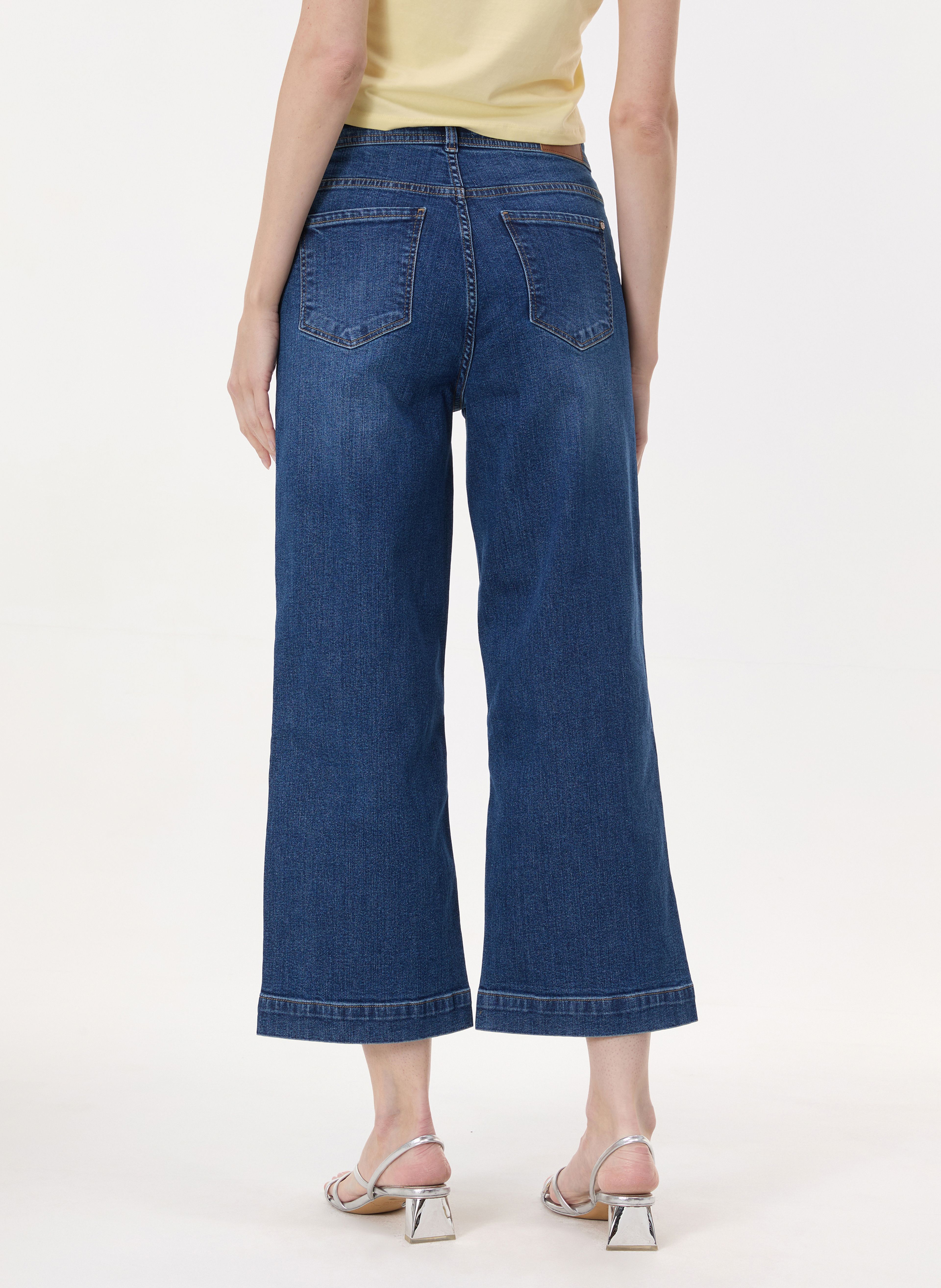 Niebieskie szerokie jeansy damskie ORSAY - 005