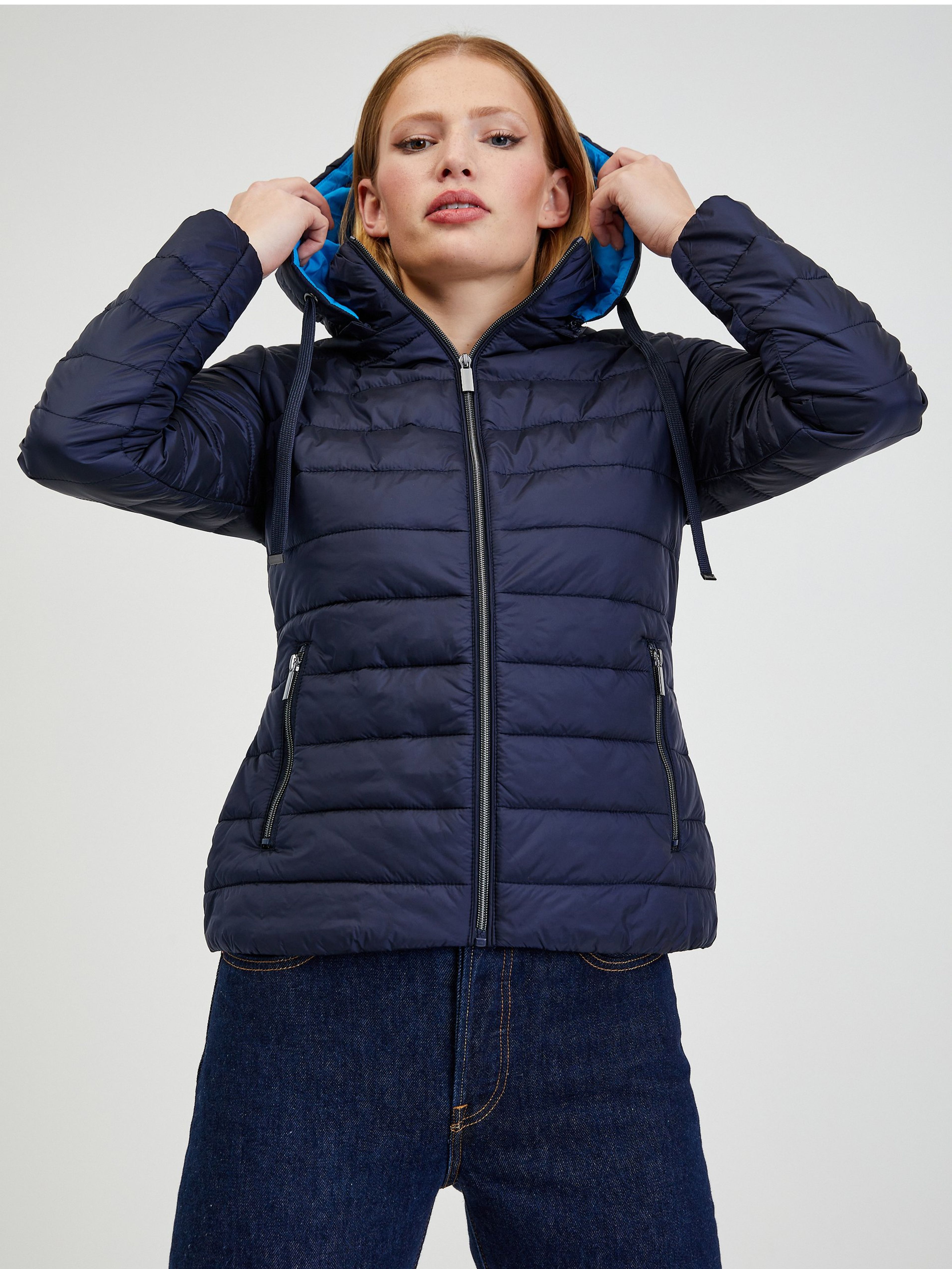 Dunkelblaue Damen-Winter-Steppjacke ORSAY