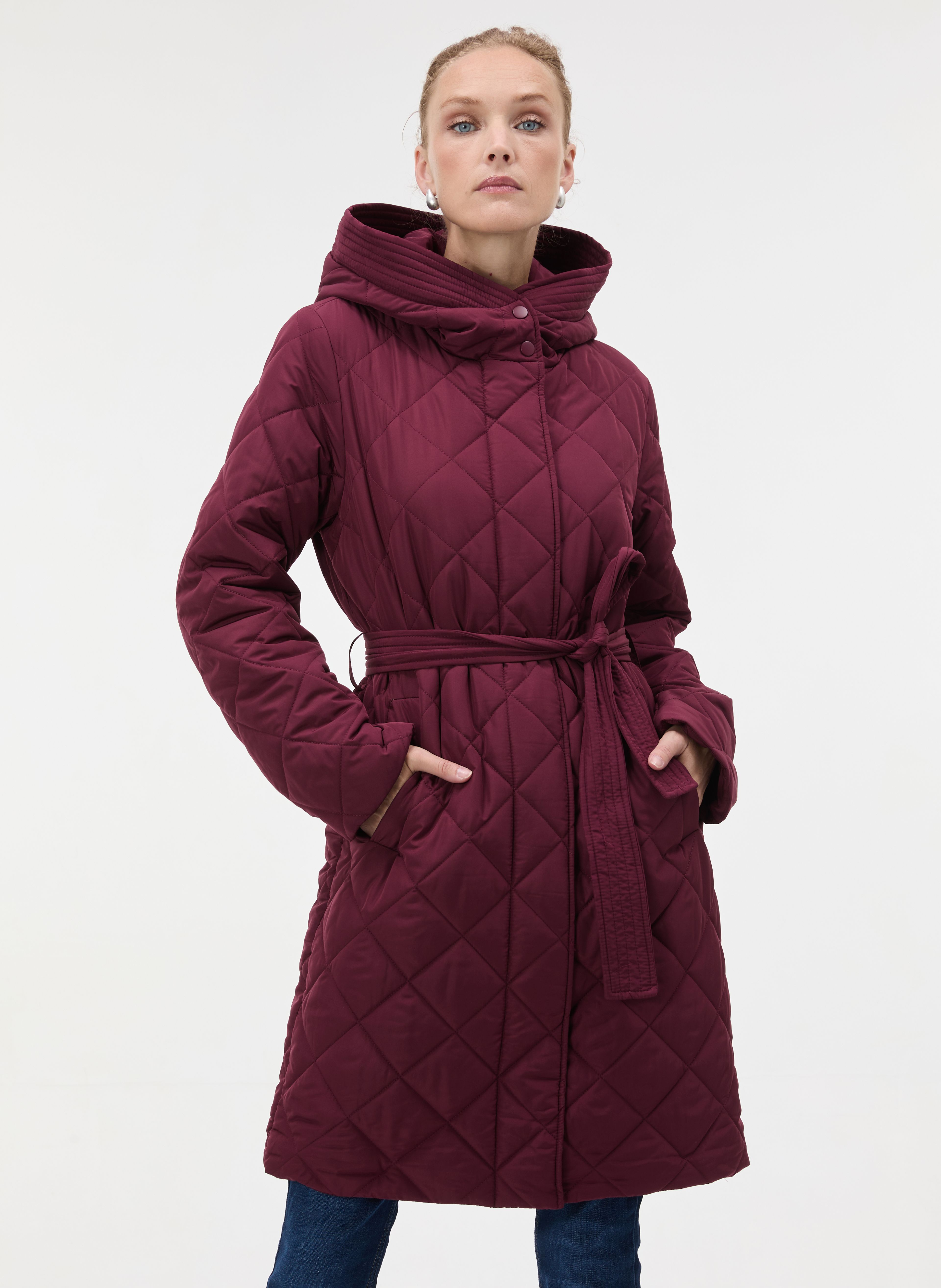 Palton pentru femei bordo ORSAY - 003