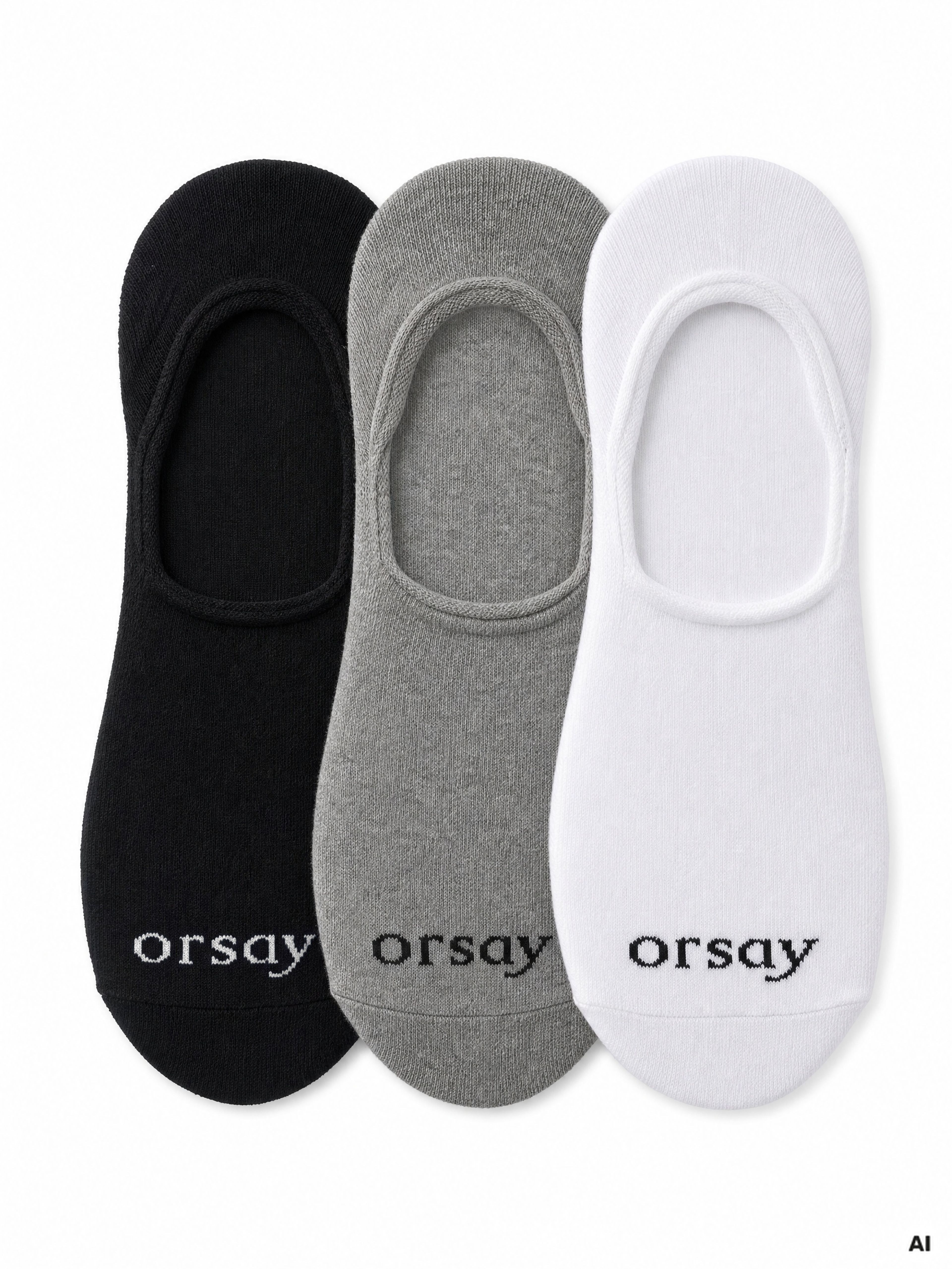 Wielokolorowe damskie stopki 3 pary ORSAY - 001