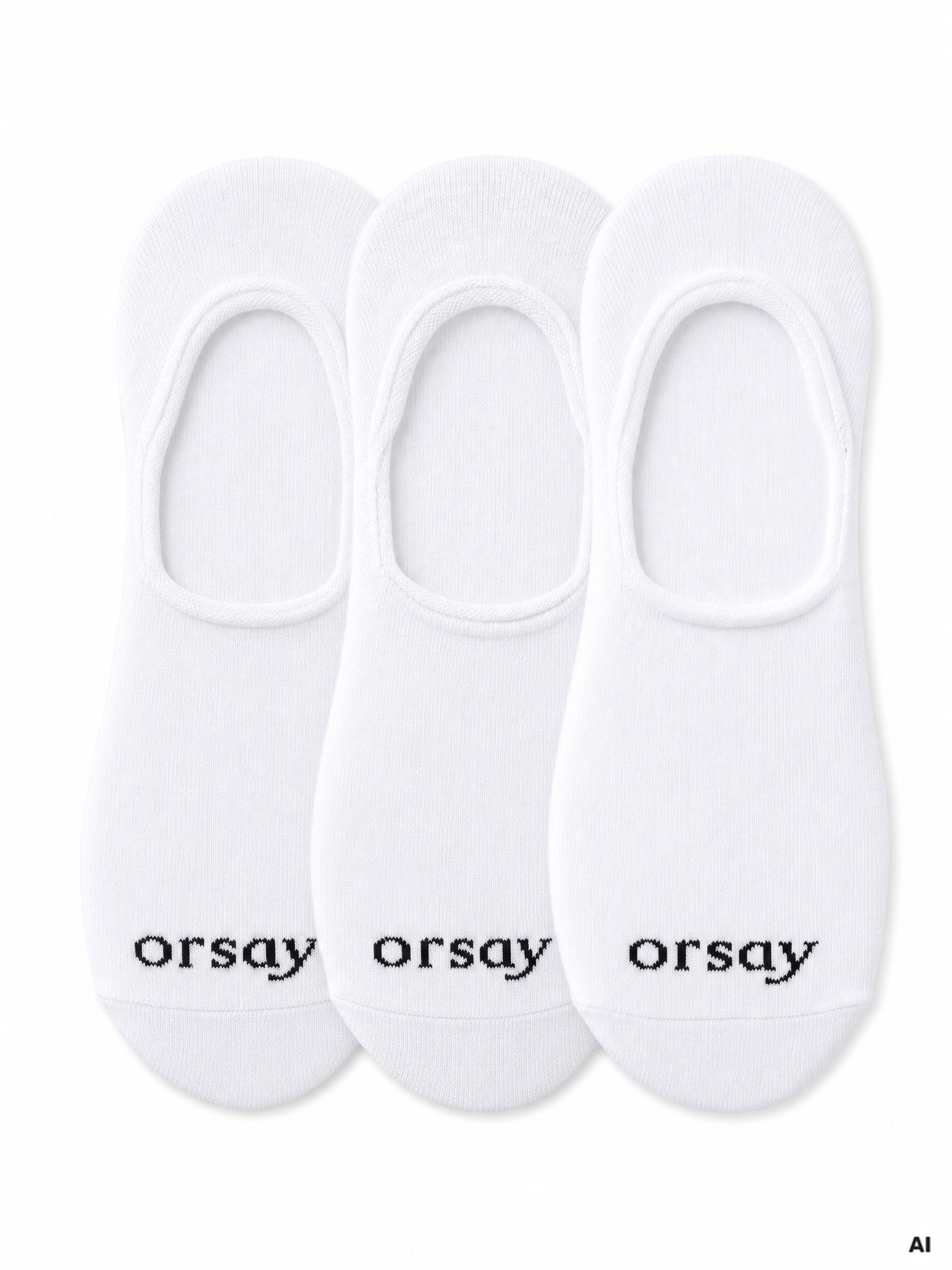 Weiße Damen-Füßlinge 3er-Pack ORSAY - 001