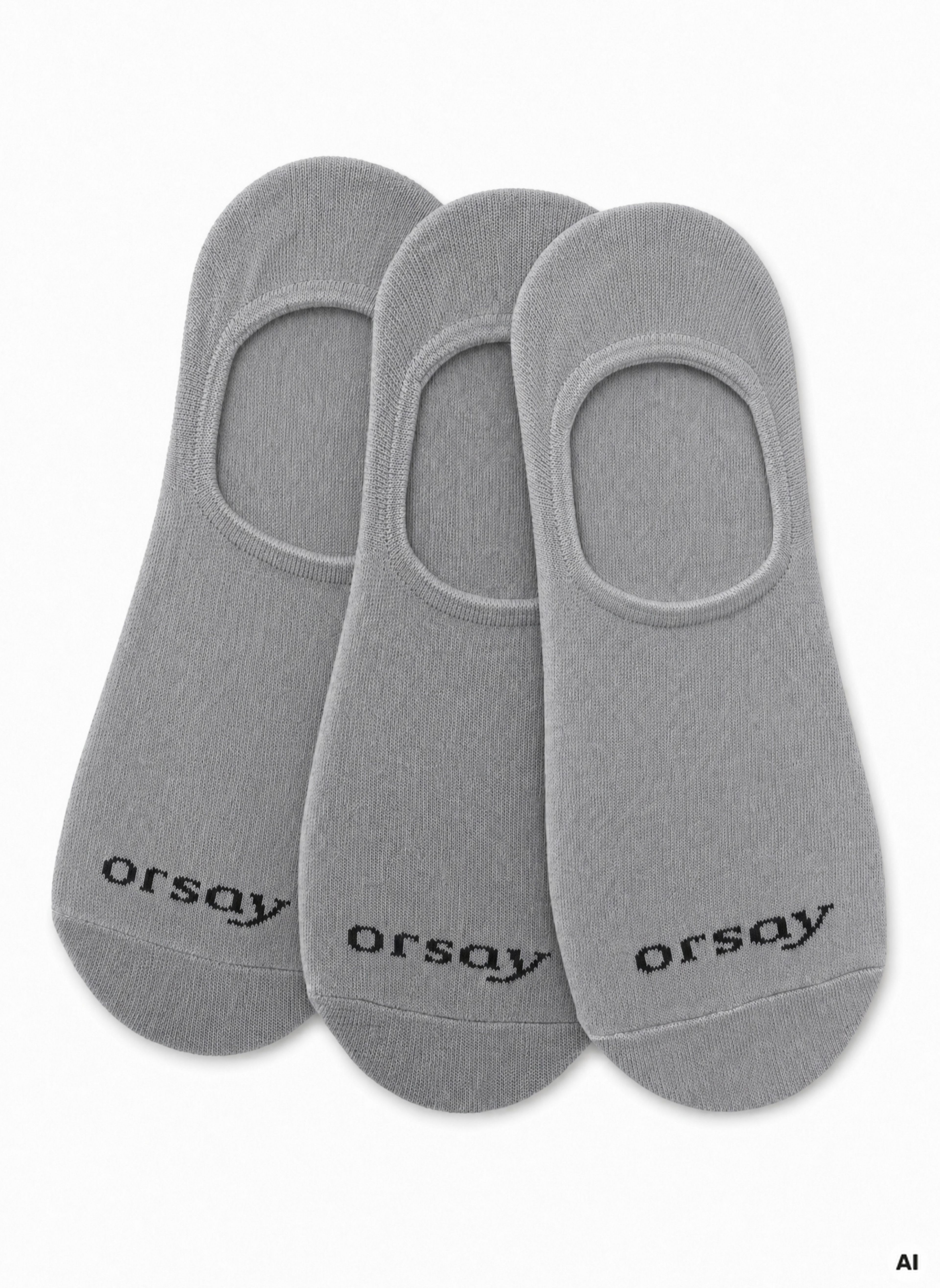 Graue Damen-Füßlinge 3er-Pack ORSAY - 002