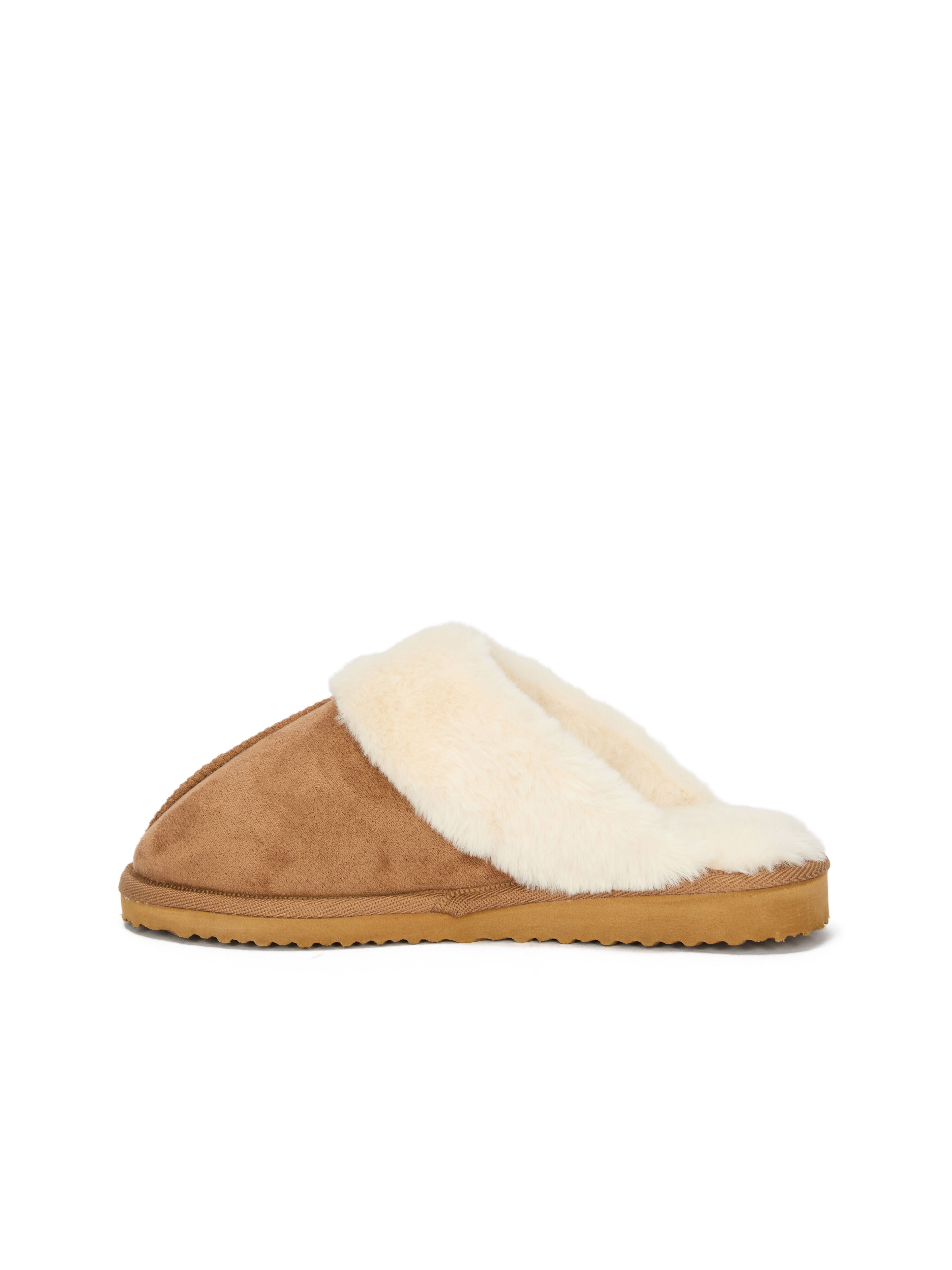 Braune Damen-Pantoffeln mit Fell ORSAY IMARA - 004