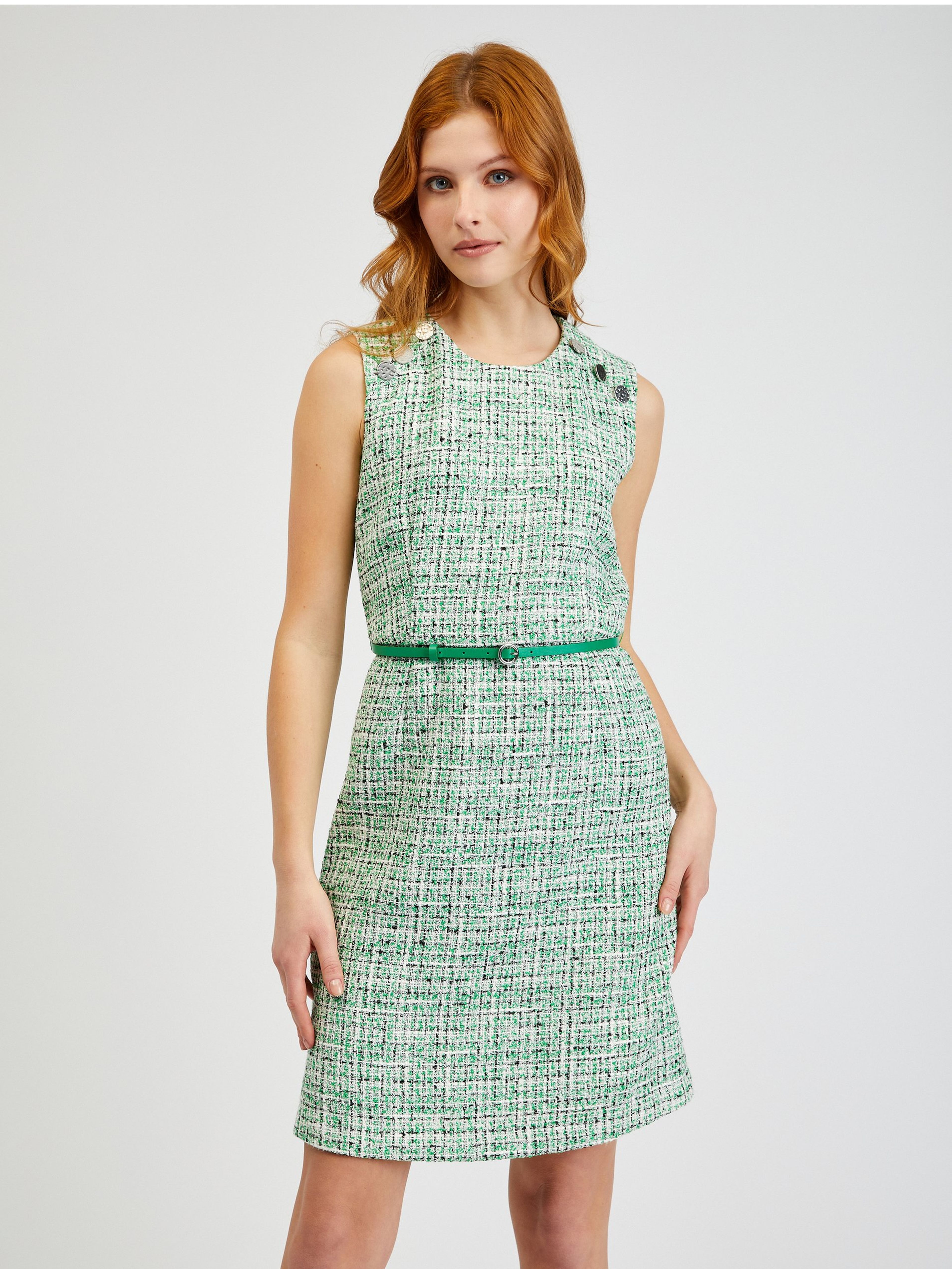 Rochie de damă verde cu model cu curea ORSAY