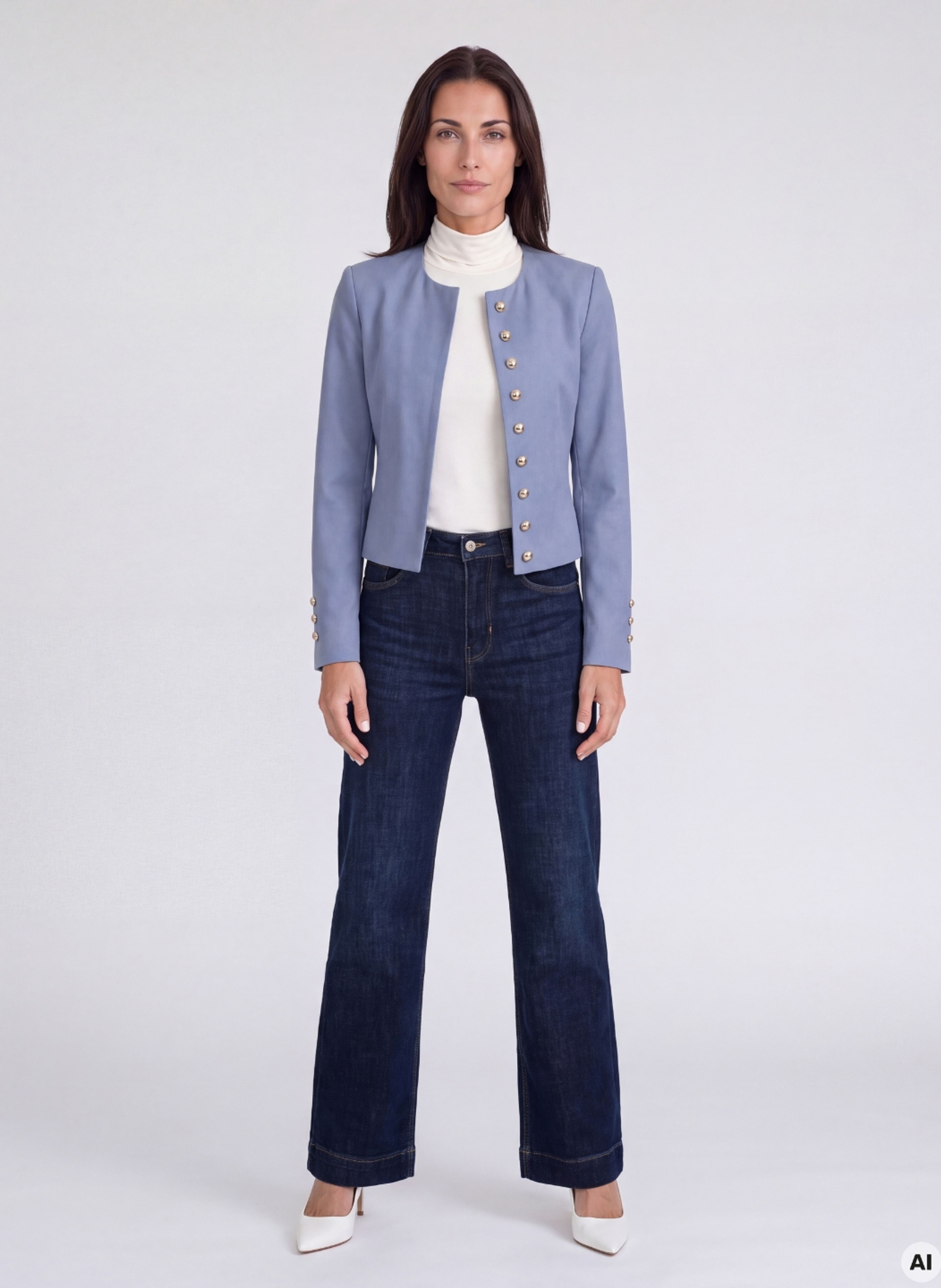 Hellblauer Damen-Blazer ORSAY - 002