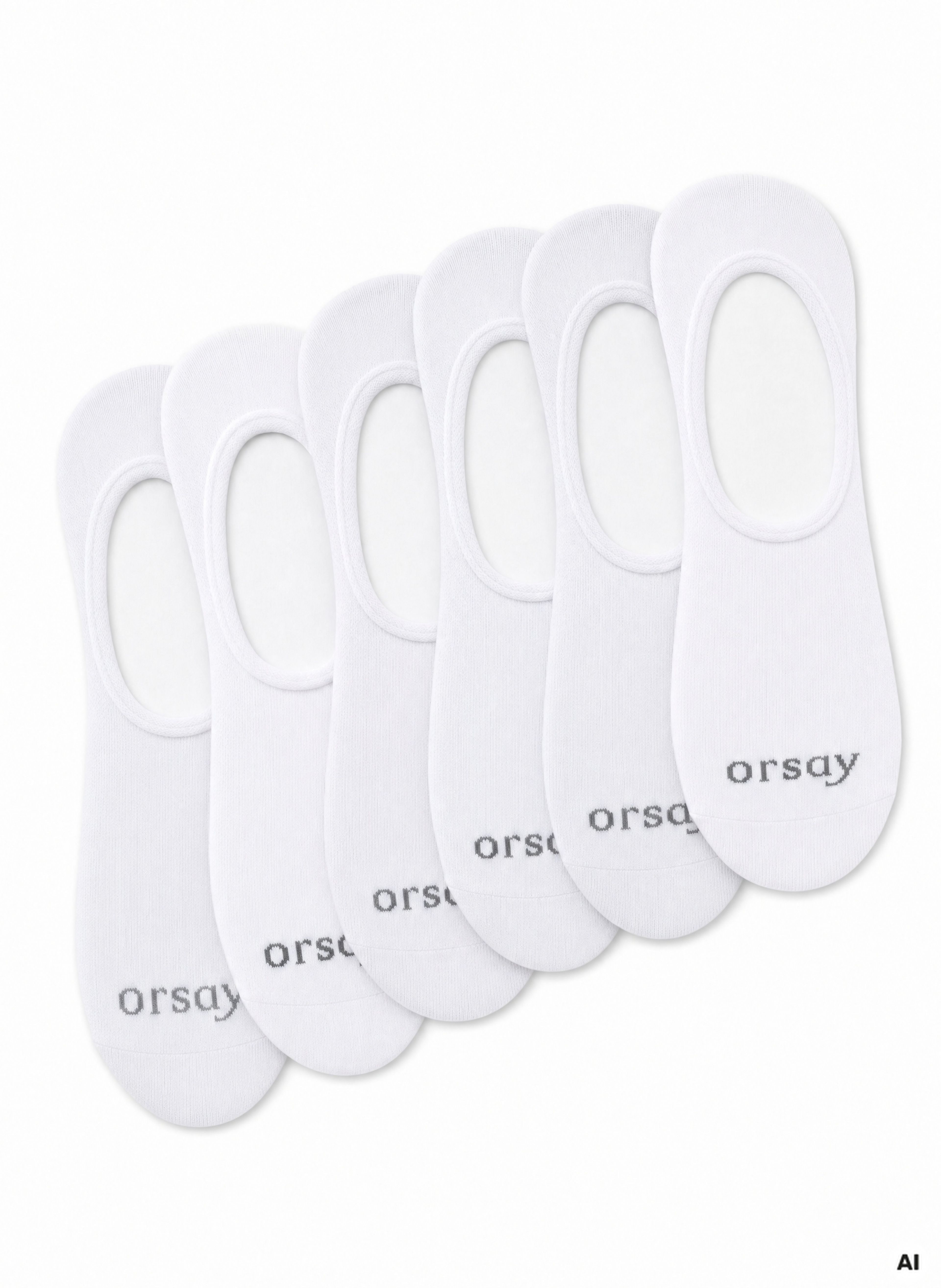 Weiße Damen-Füßlinge 6er-Pack ORSAY - 002