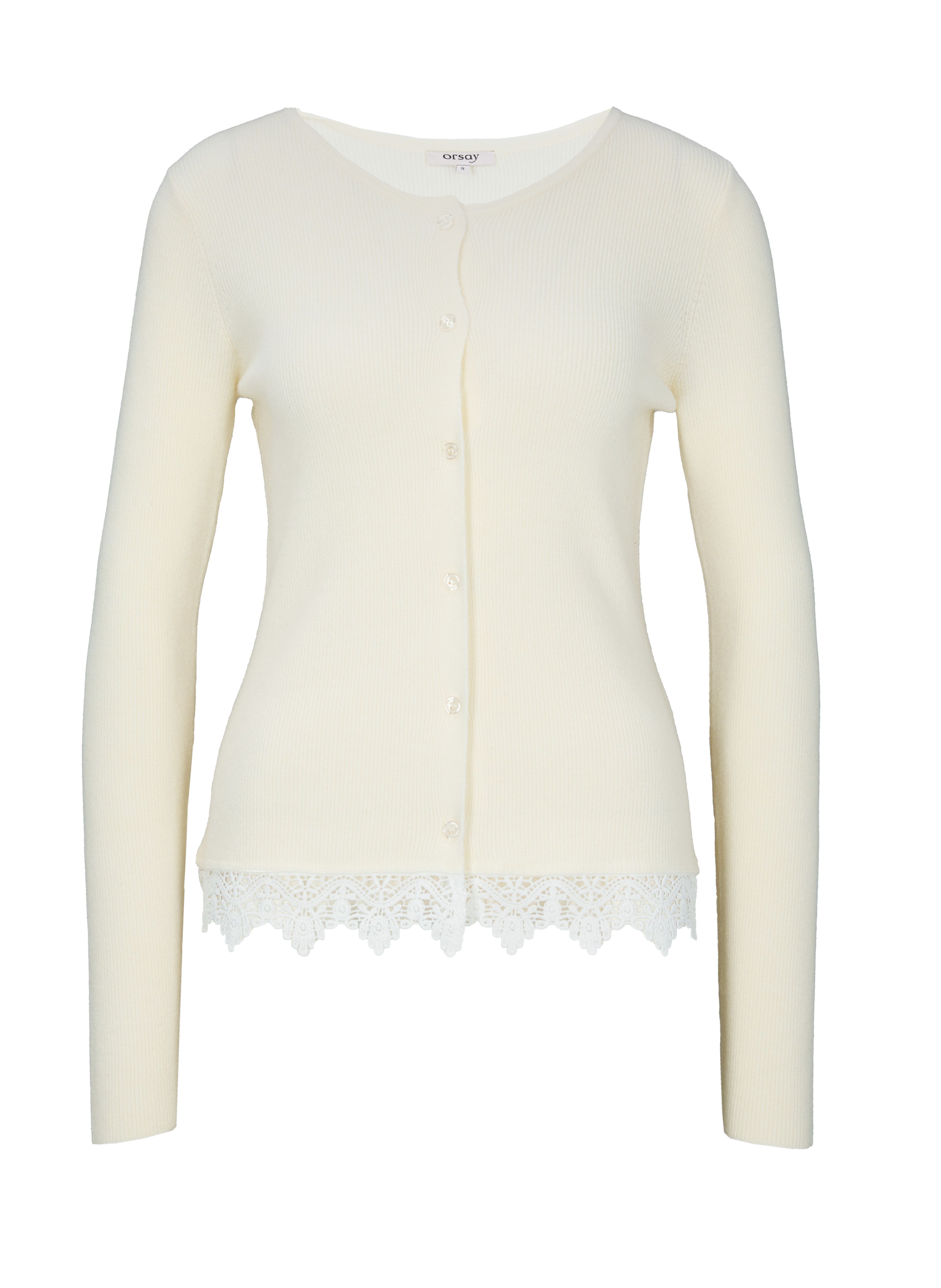 Weißer Damen-Cardigan mit langen Ärmeln ORSAY - 006