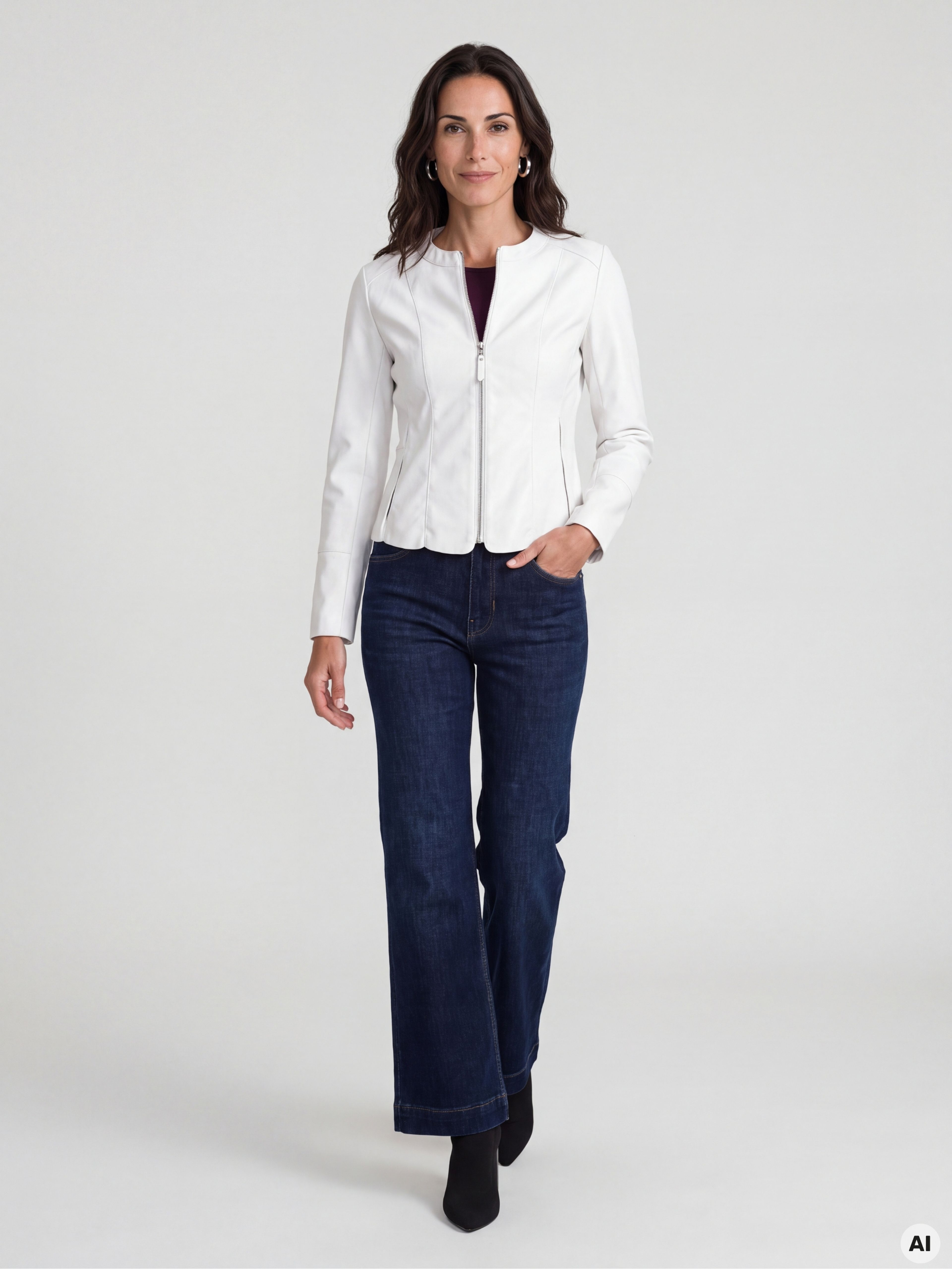 Weiße Damen-Kunstlederjacke ORSAY - 002