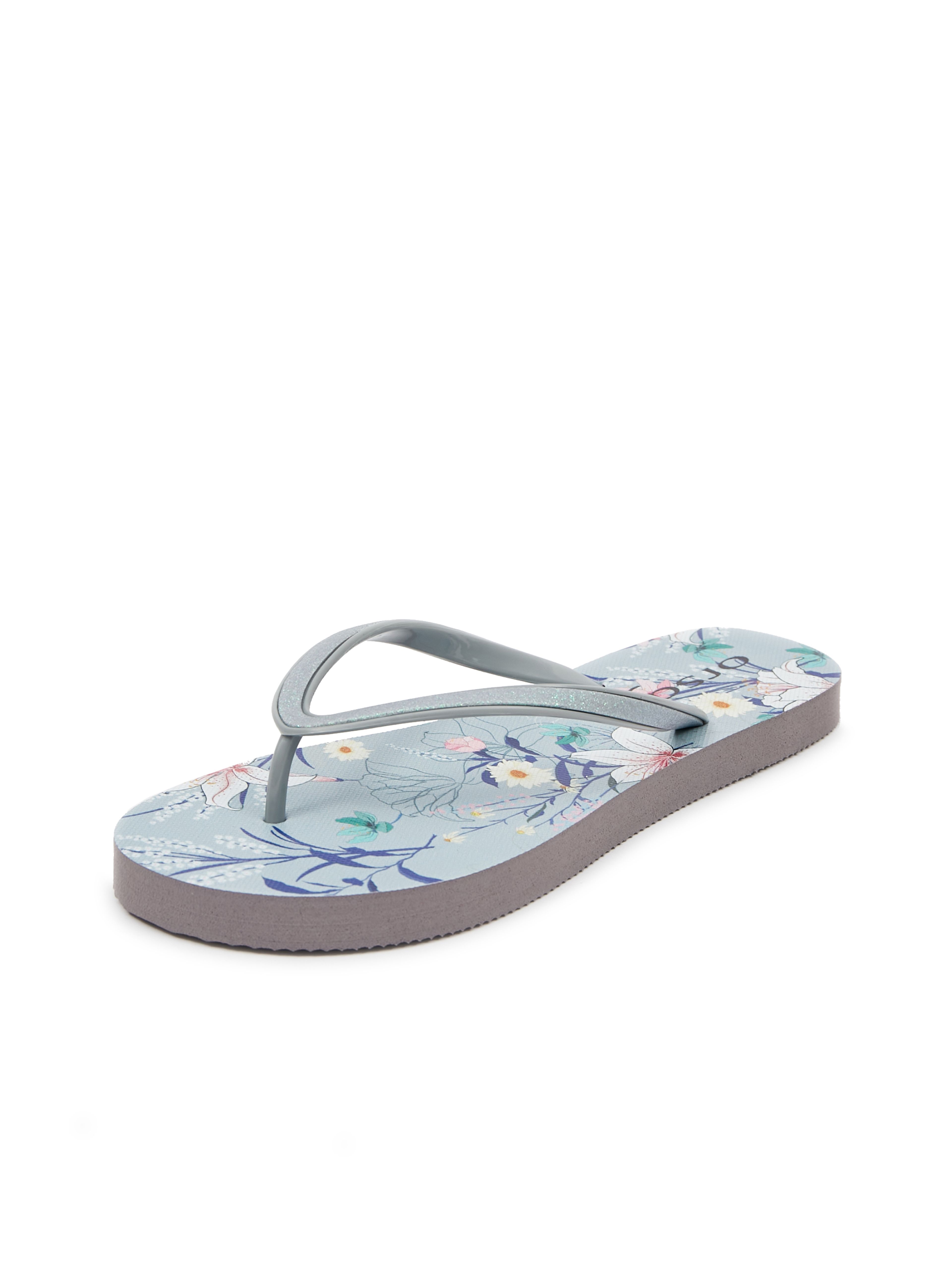 Hellblaue gemusterte Damen-Flip-Flops ORSAY