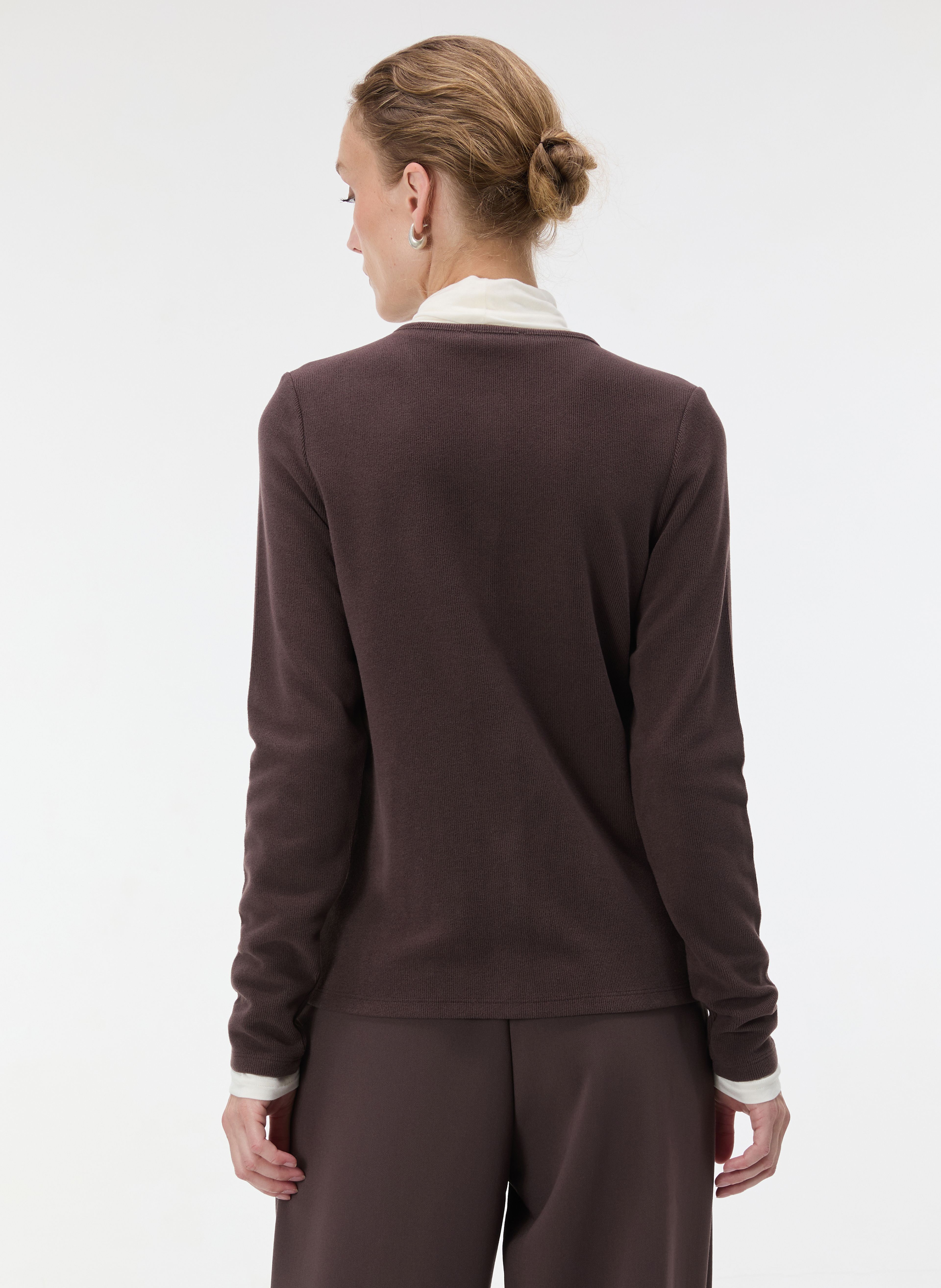 Brauner Damen-Cardigan mit langen Ärmeln ORSAY - 004
