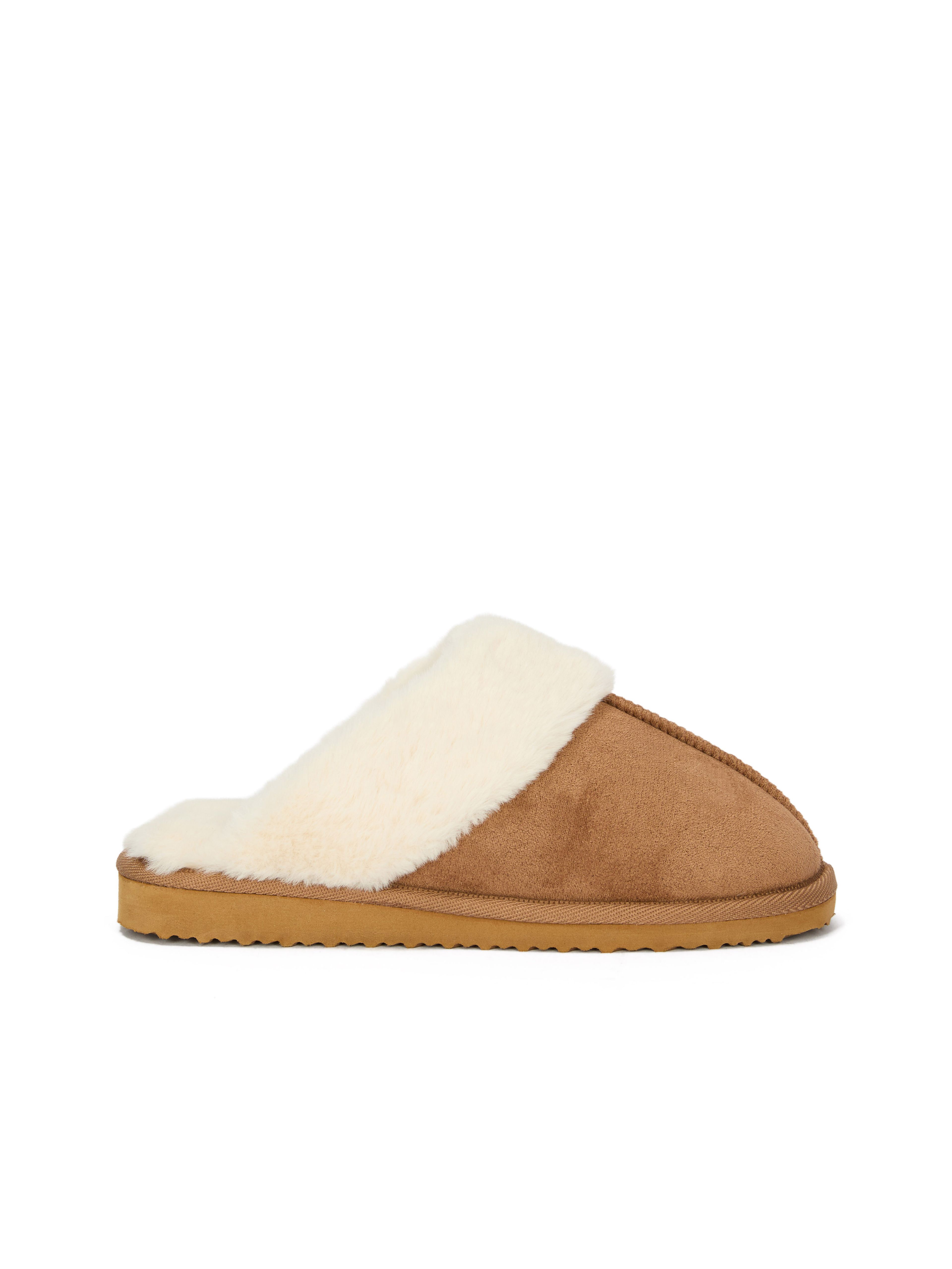 Braune Damen-Pantoffeln mit Fell ORSAY IMARA - 001