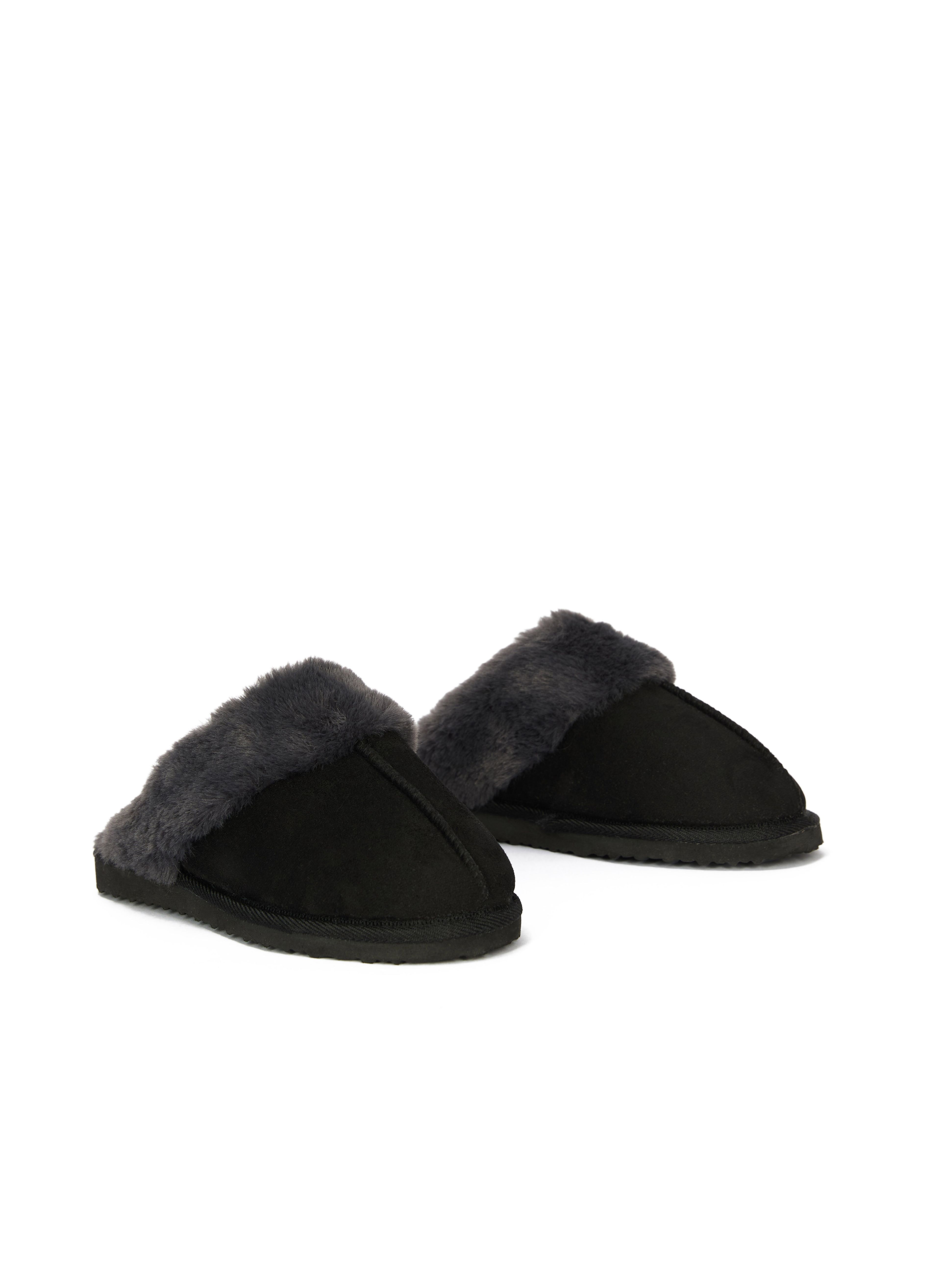 Schwarze Damen-Pantoffeln mit Fell ORSAY IMARA - 002