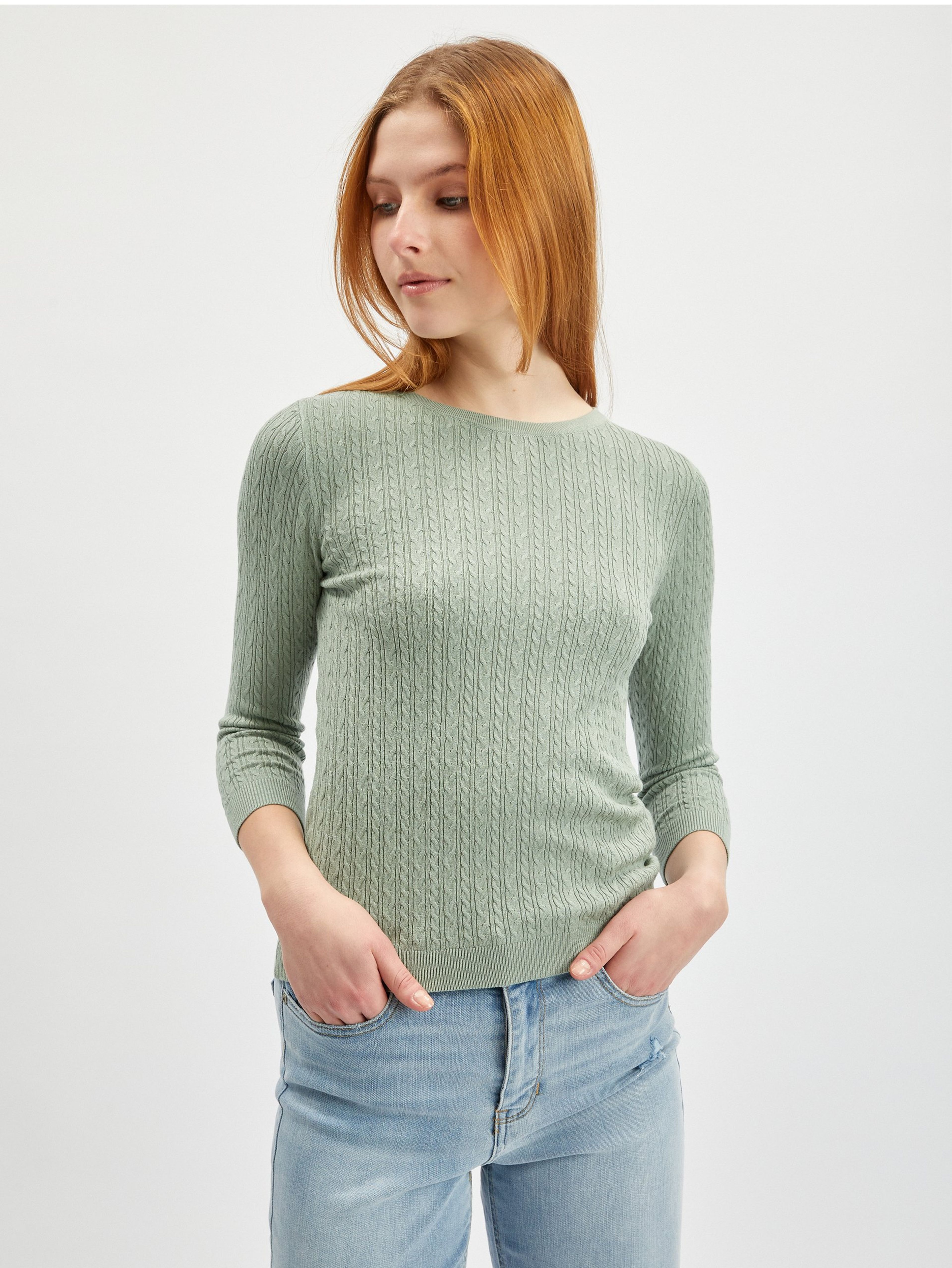 Jasnozielony sweter damski ORSAY