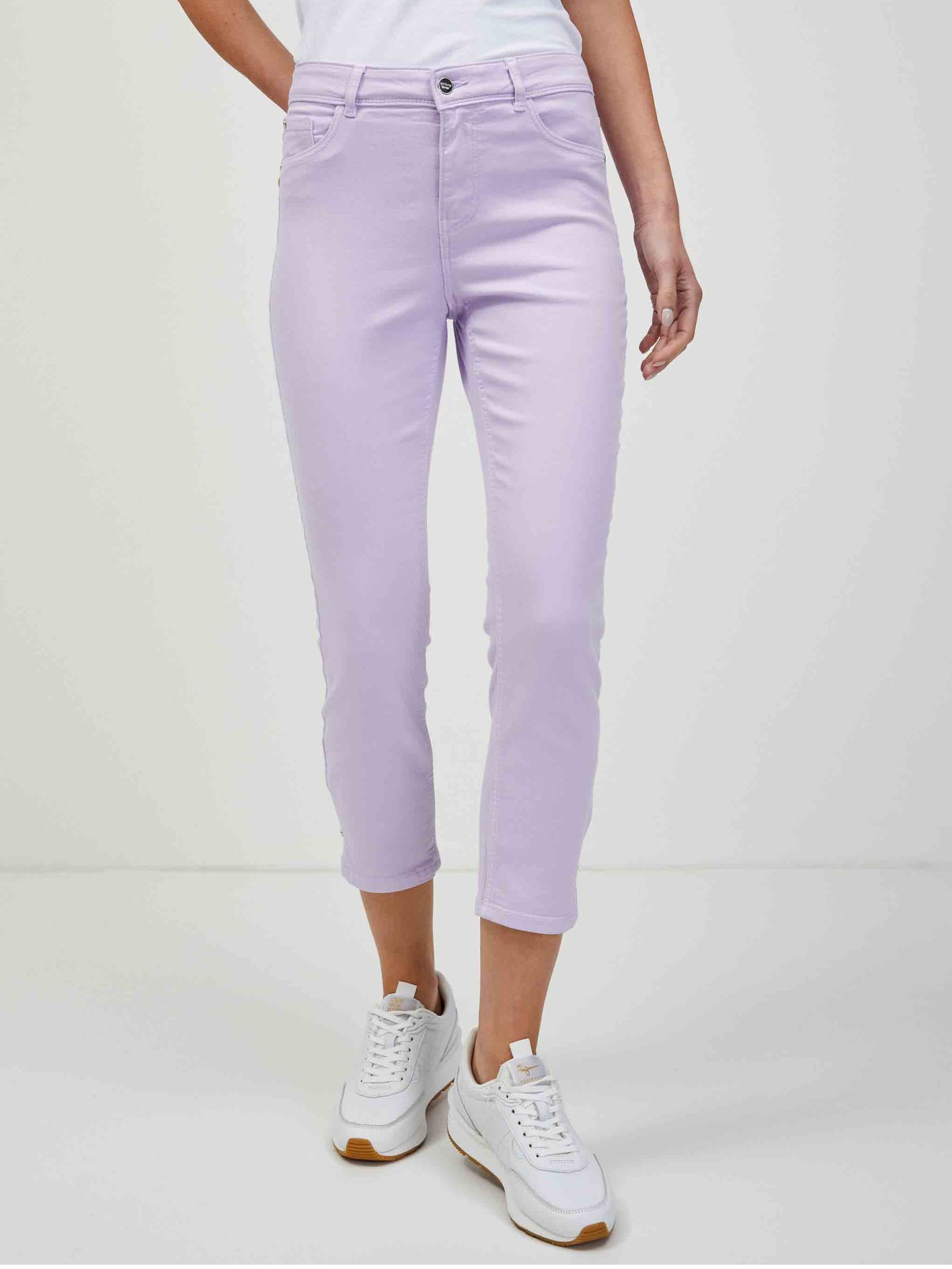 Jasnofioletowe jeansy slim fit ORSAY