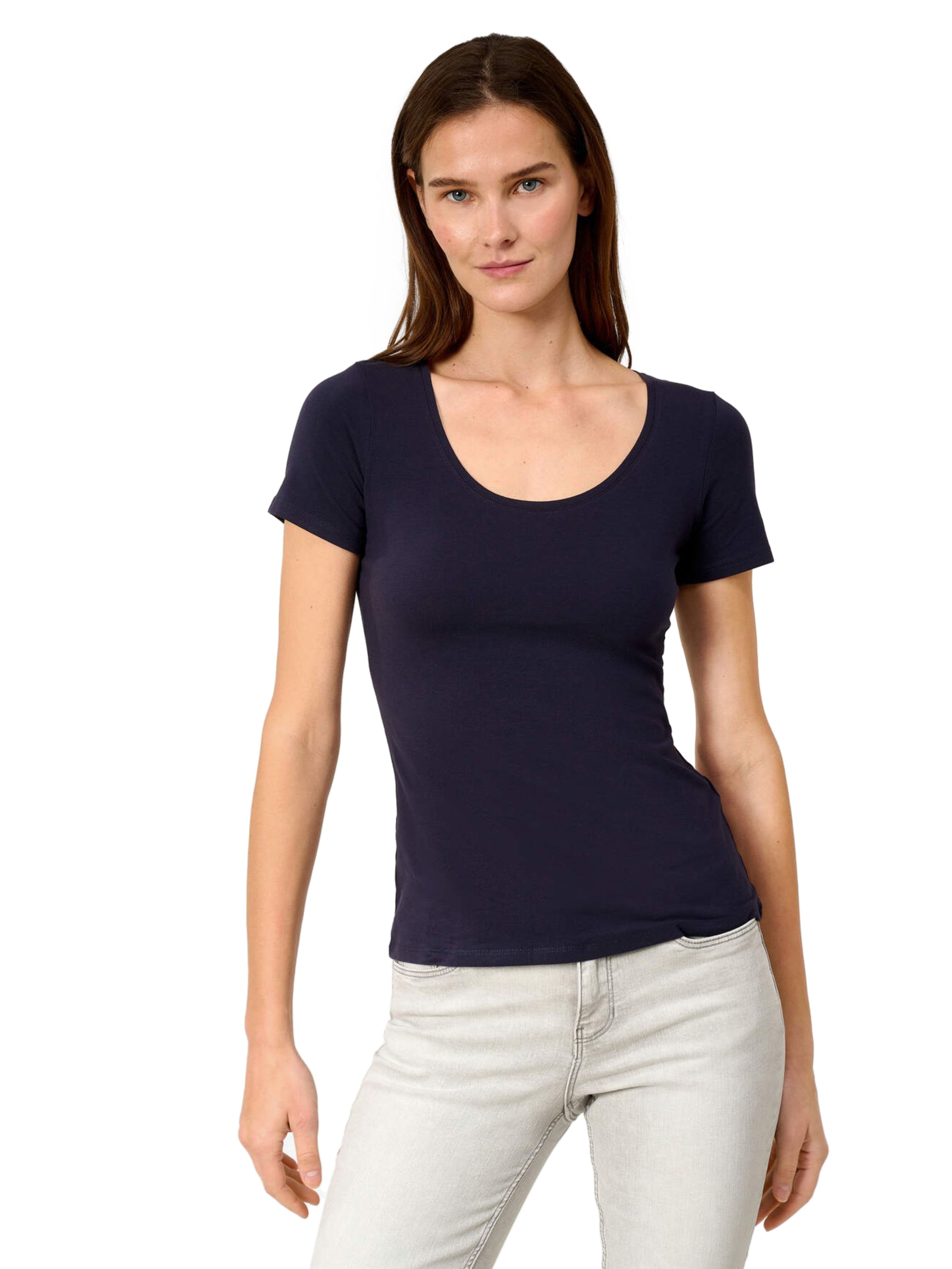 Granatowy t-shirt basic ORSAY