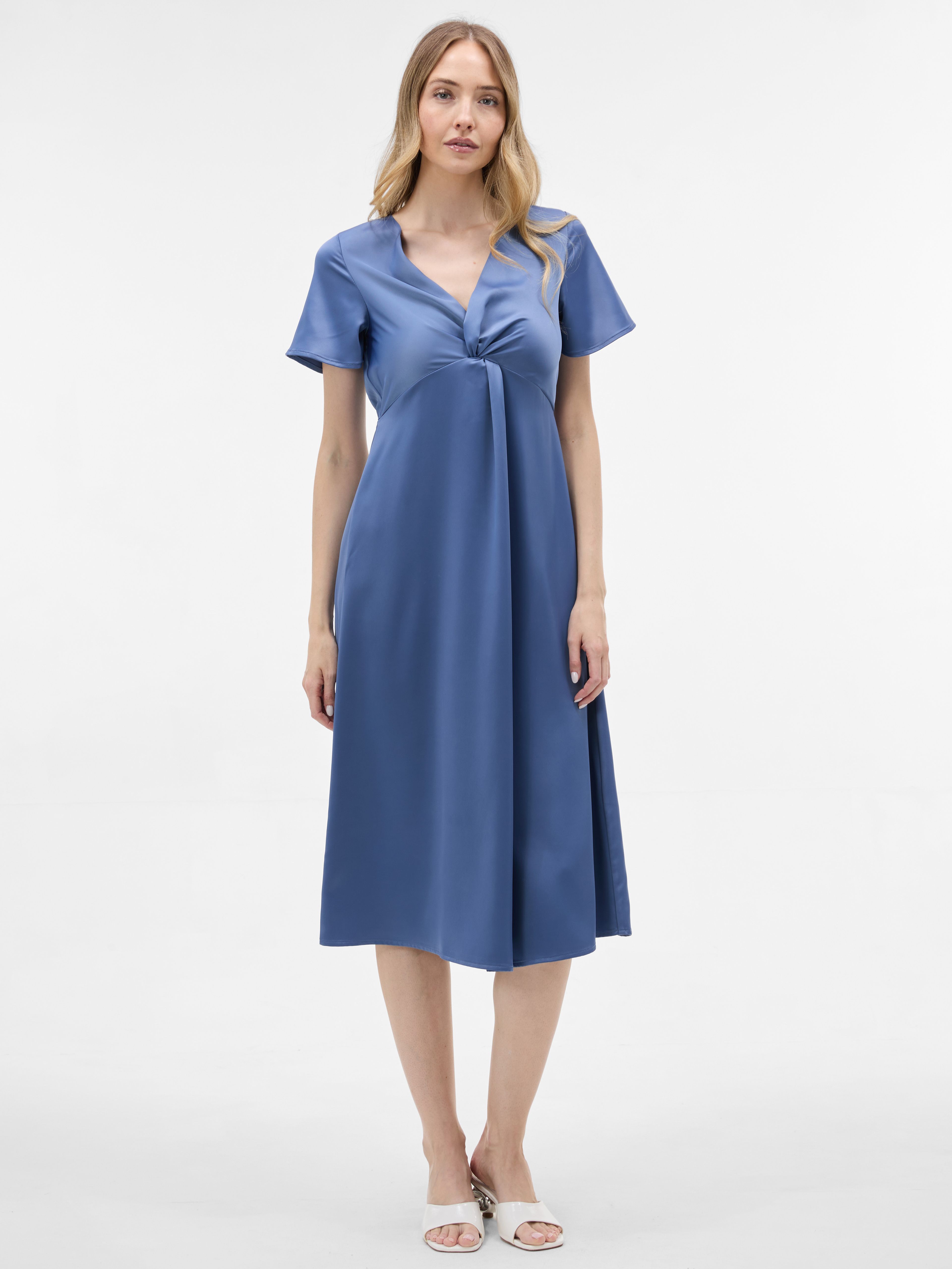 Blaues Damen-Midikleid mit kurzem Arm ORSAY - 001
