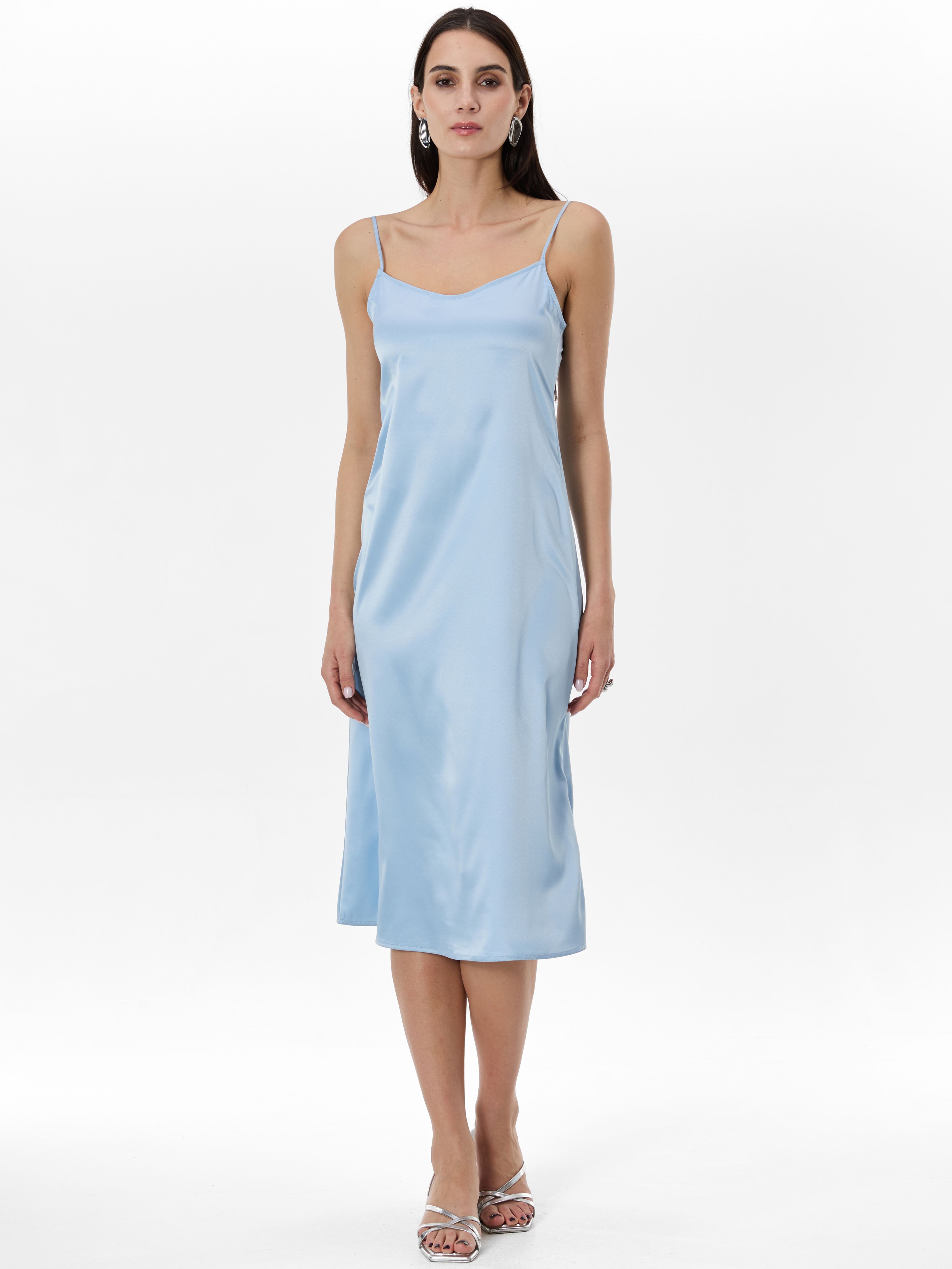 Jasnoniebieska damska sukienka na ramiączkach ORSAY