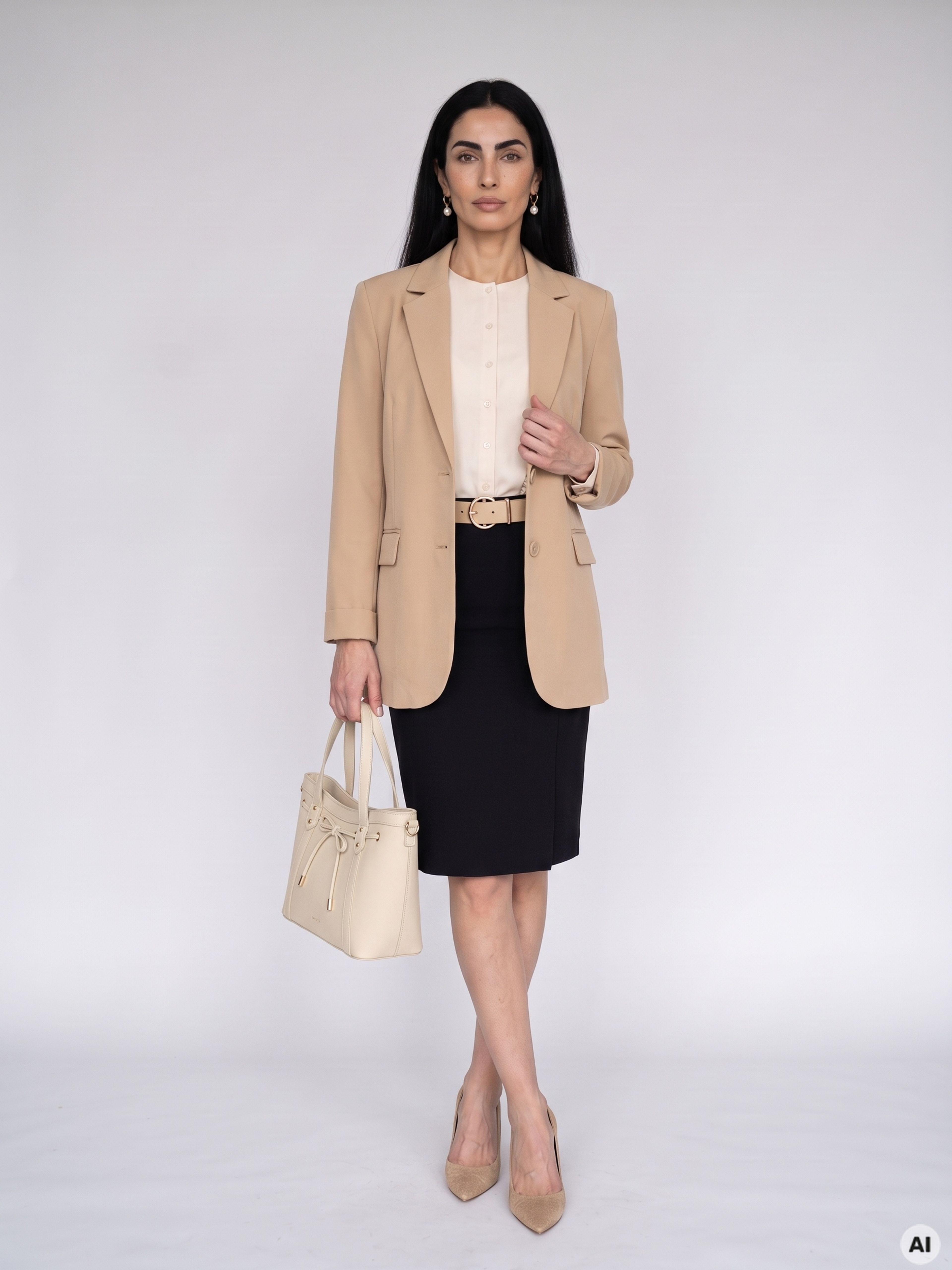 Bela ženska bluza z dolgimi rokavi ORSAY - 005