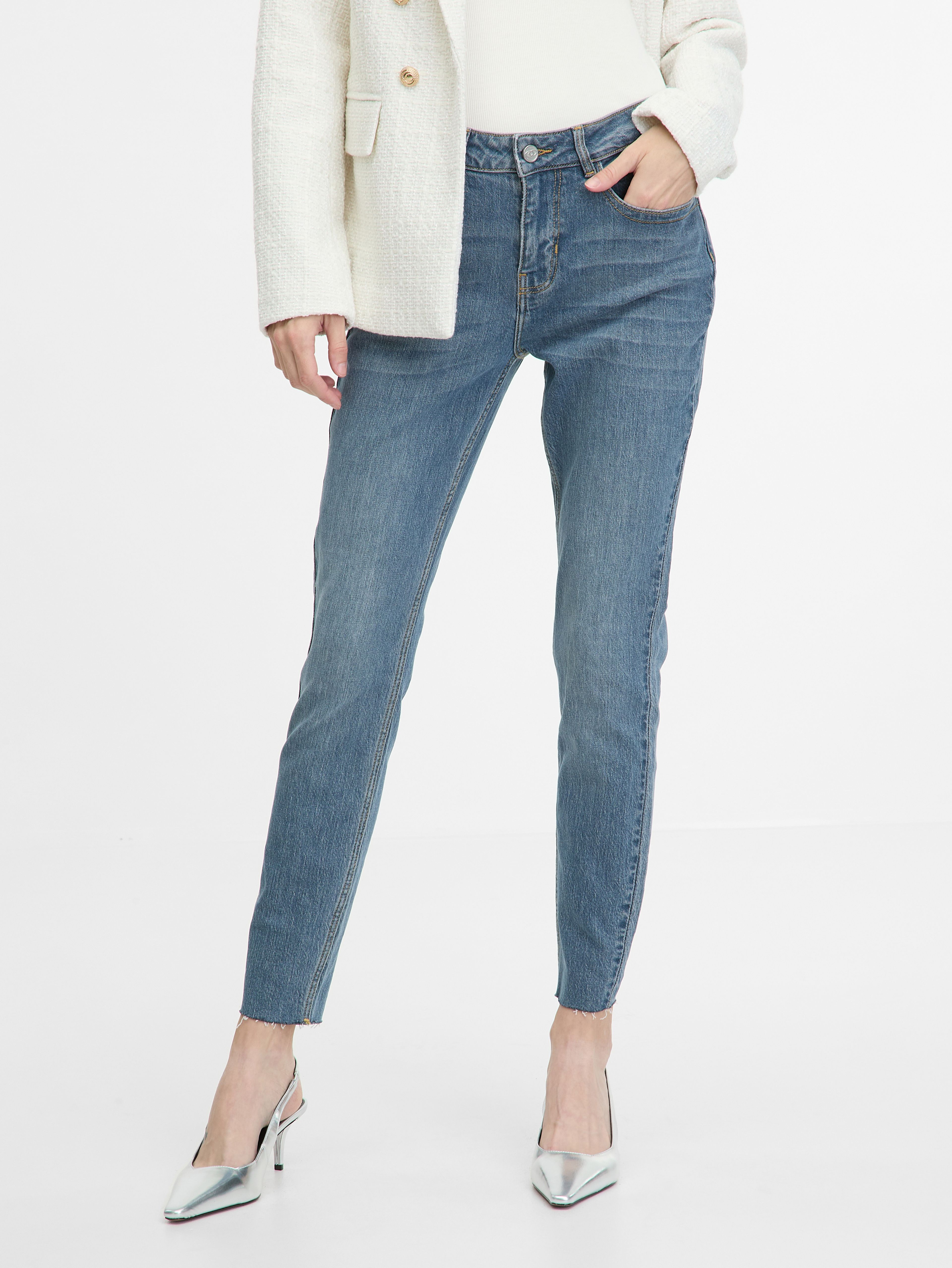 Niebieskie jeansy damskie skinny fit ORSAY