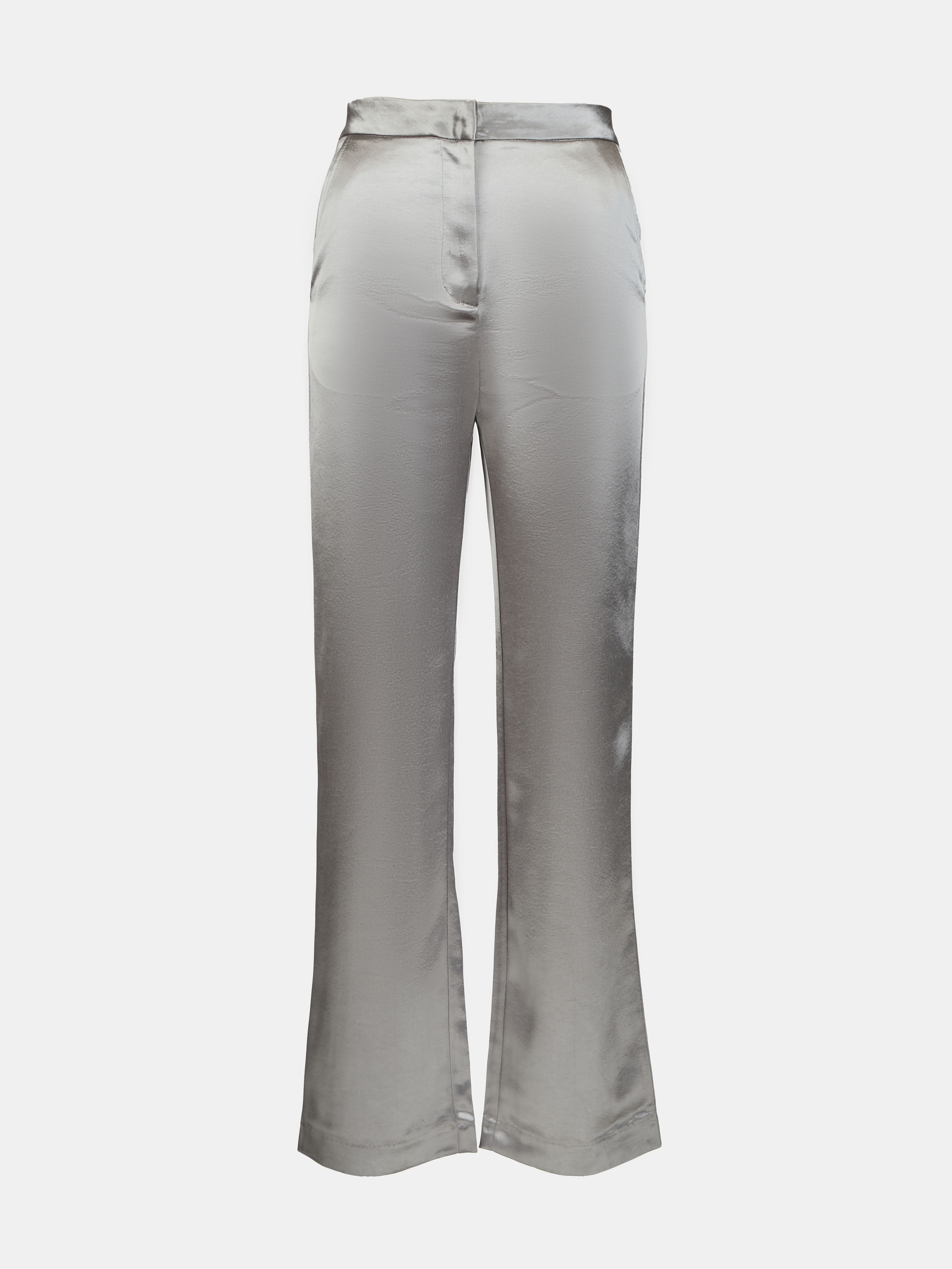 Srebrne satynowe spodnie damskie ORSAY