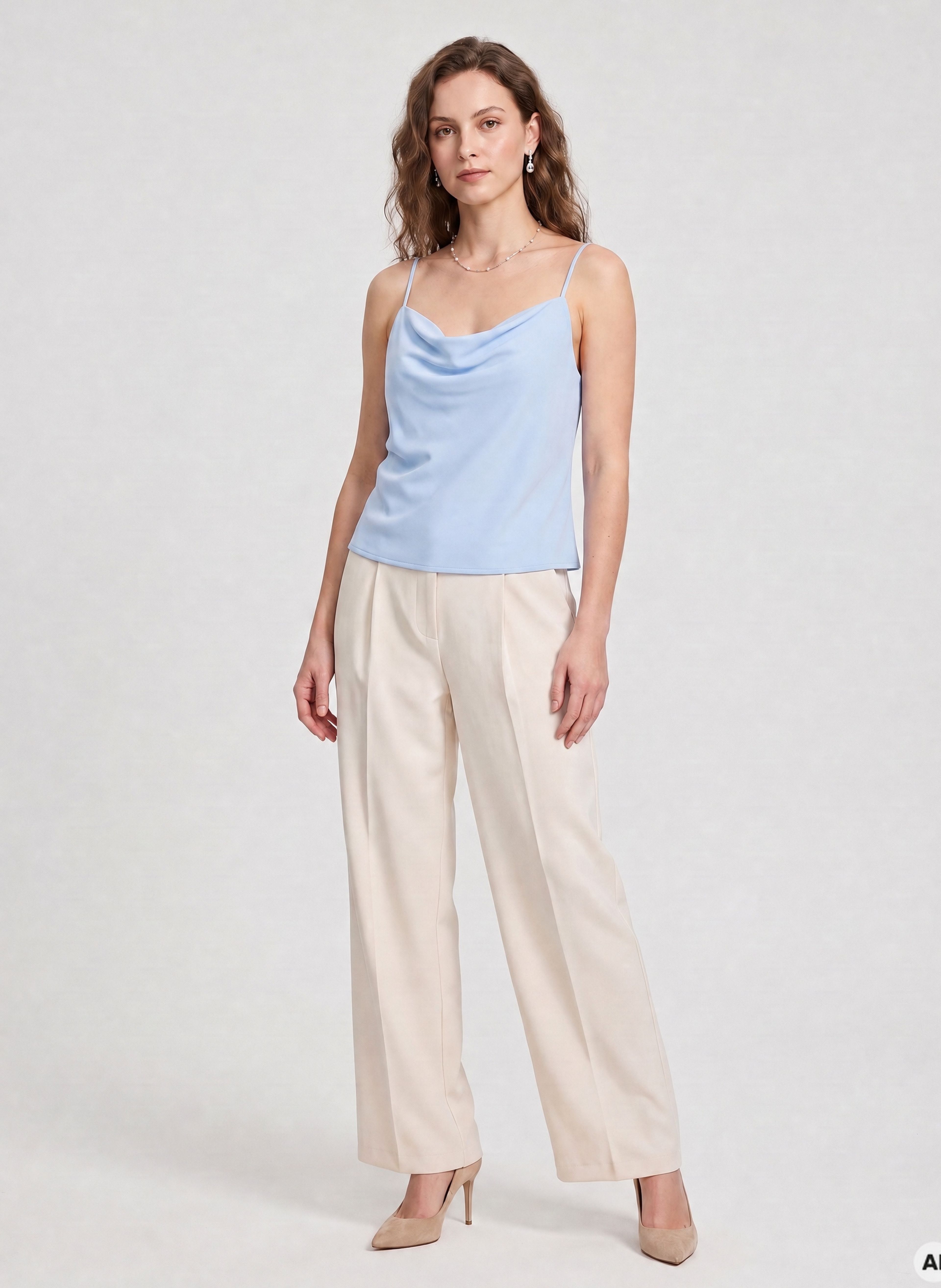 Hellblaues ärmelloses Damen-Top ORSAY - 003