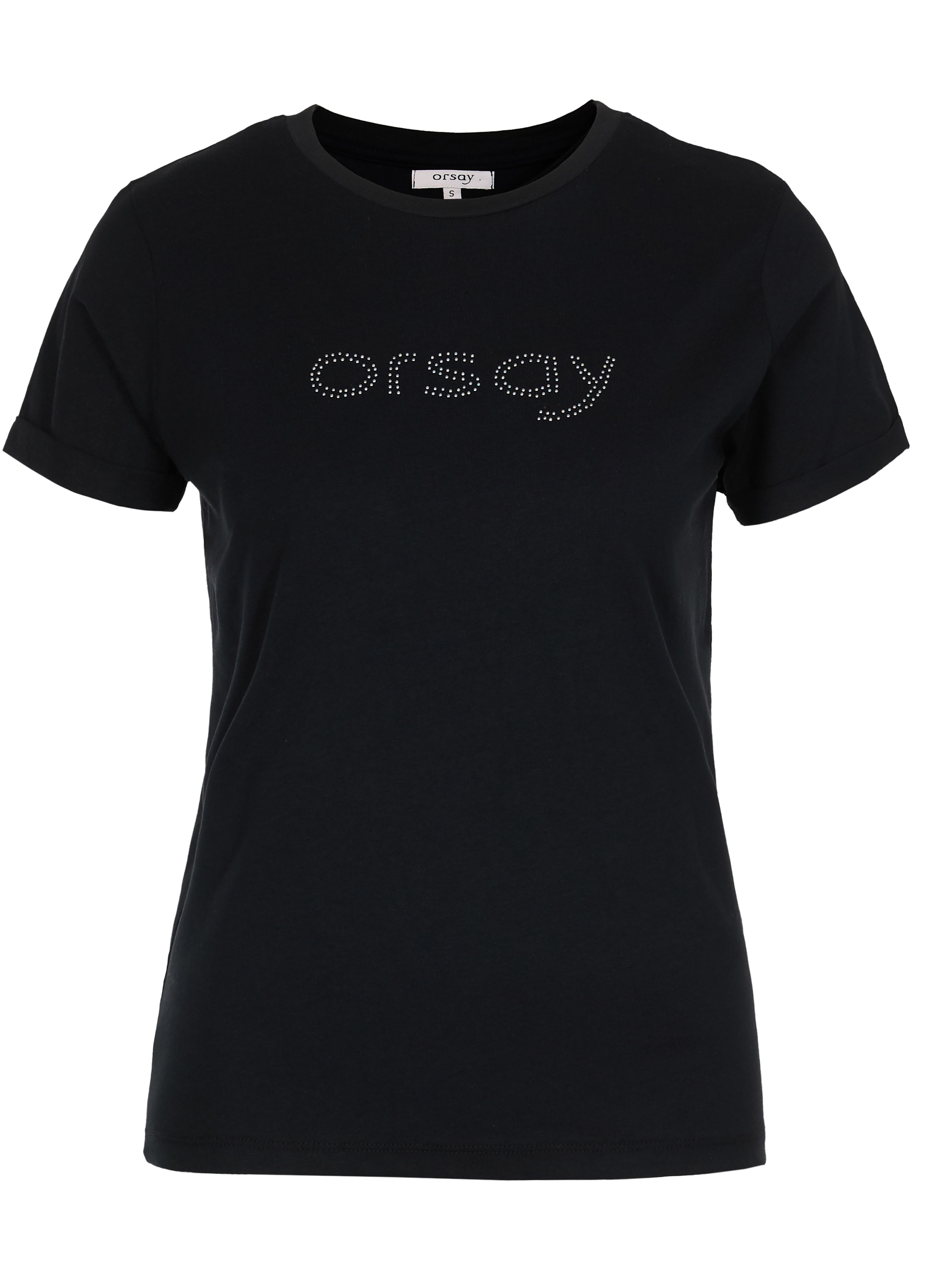 Czarny damski t-shirt z krótkim rękawem ORSAY - 005